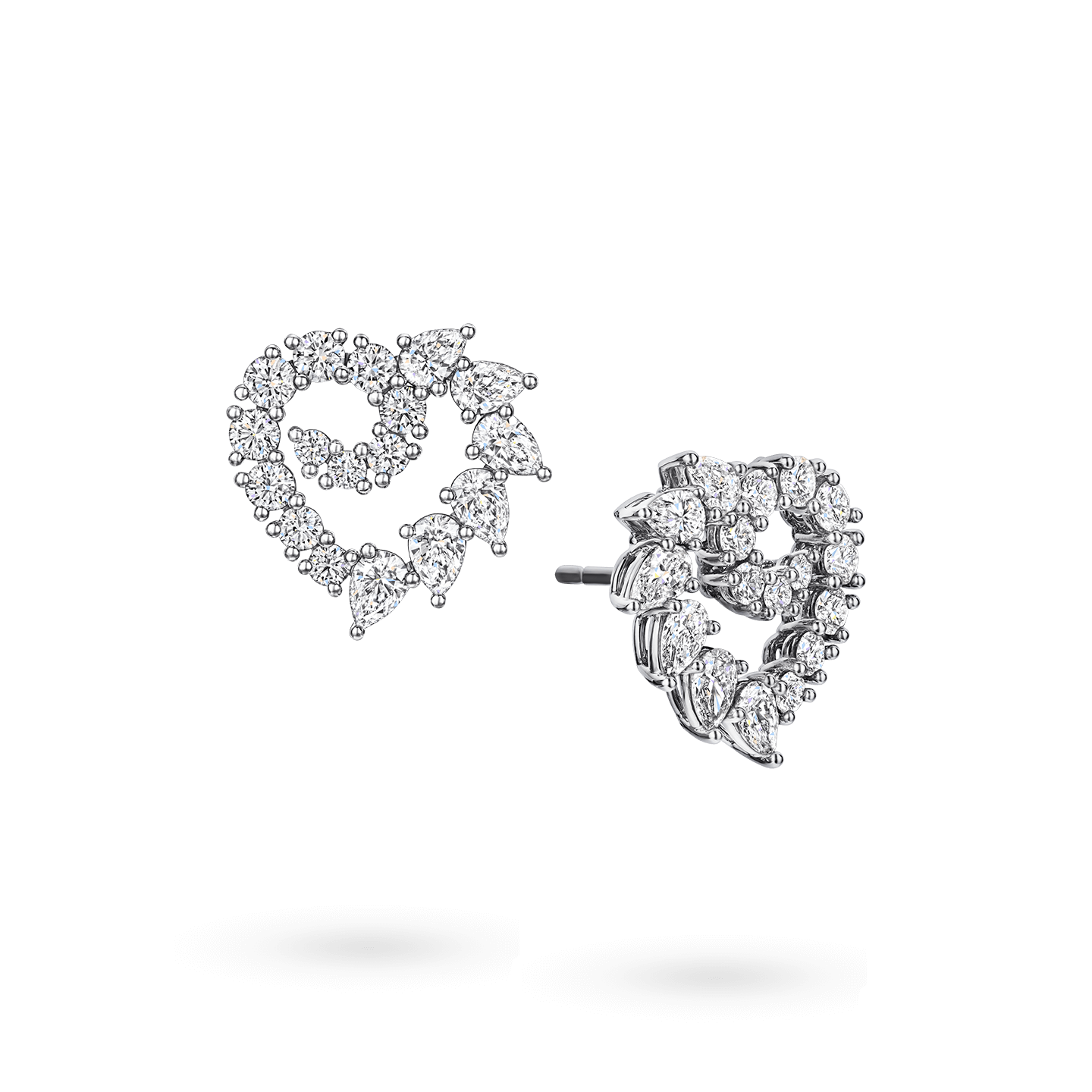 Garland Heart Diamond Earrings, Product Image 2