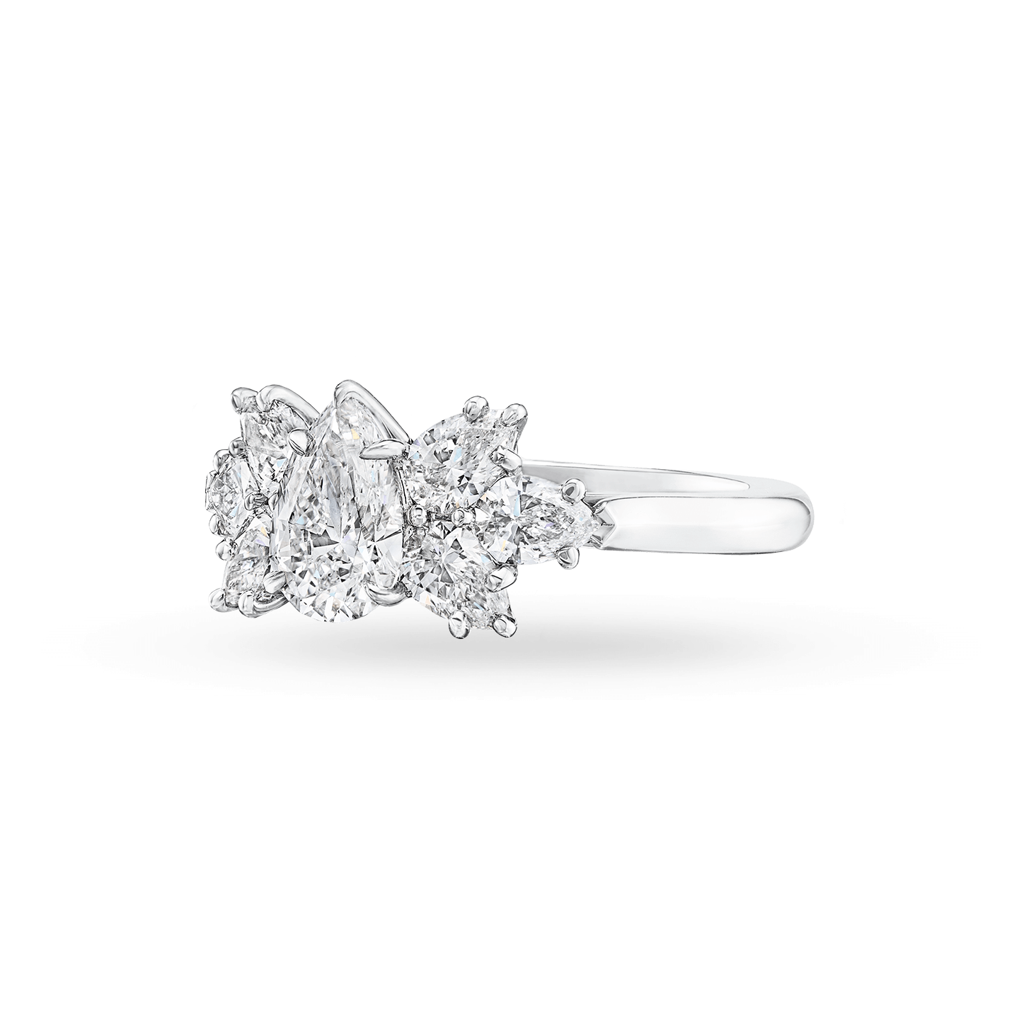 Pear-Shaped Cluster Diamond Engagement Ring, Product Image 3