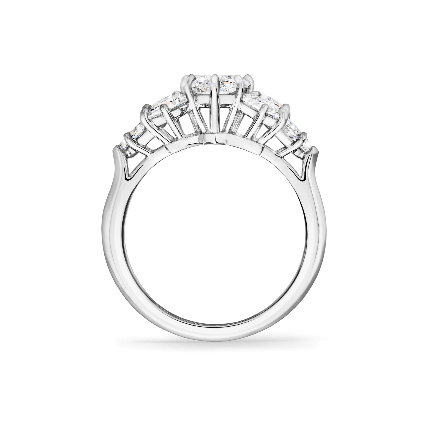 Side view of the Pear-Shaped Cluster Diamond Engagement Ring