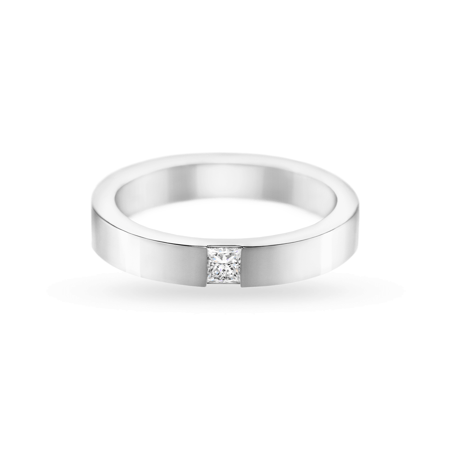 Princess-Cut Single Diamond Wedding Band, Product Image 2