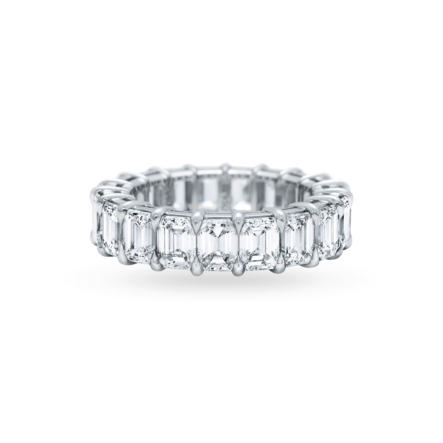 Prong-Set Emerald-Cut Diamond Wedding Band, Product Image 1