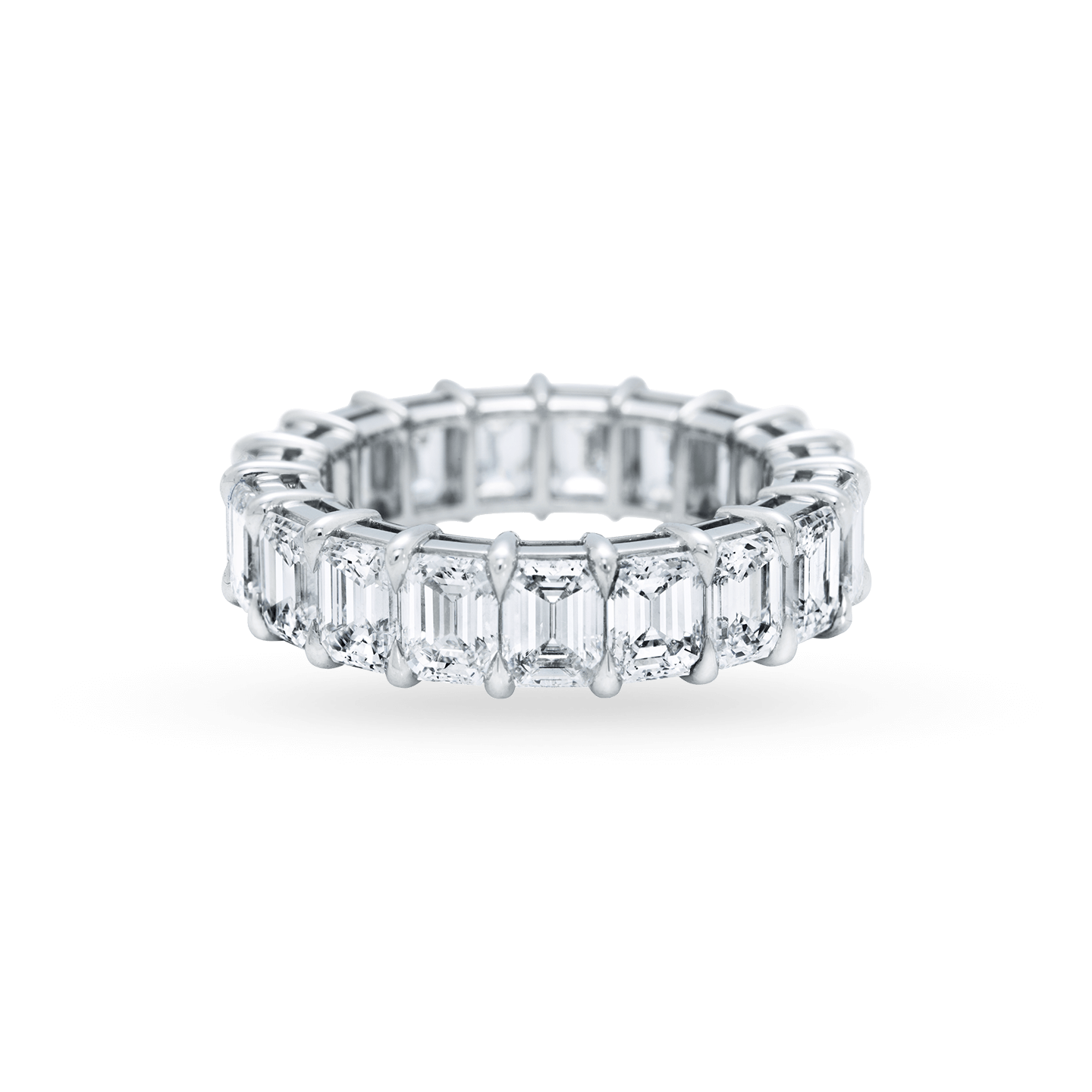 Prong-Set Emerald-Cut Diamond Wedding Band, Product Image 2