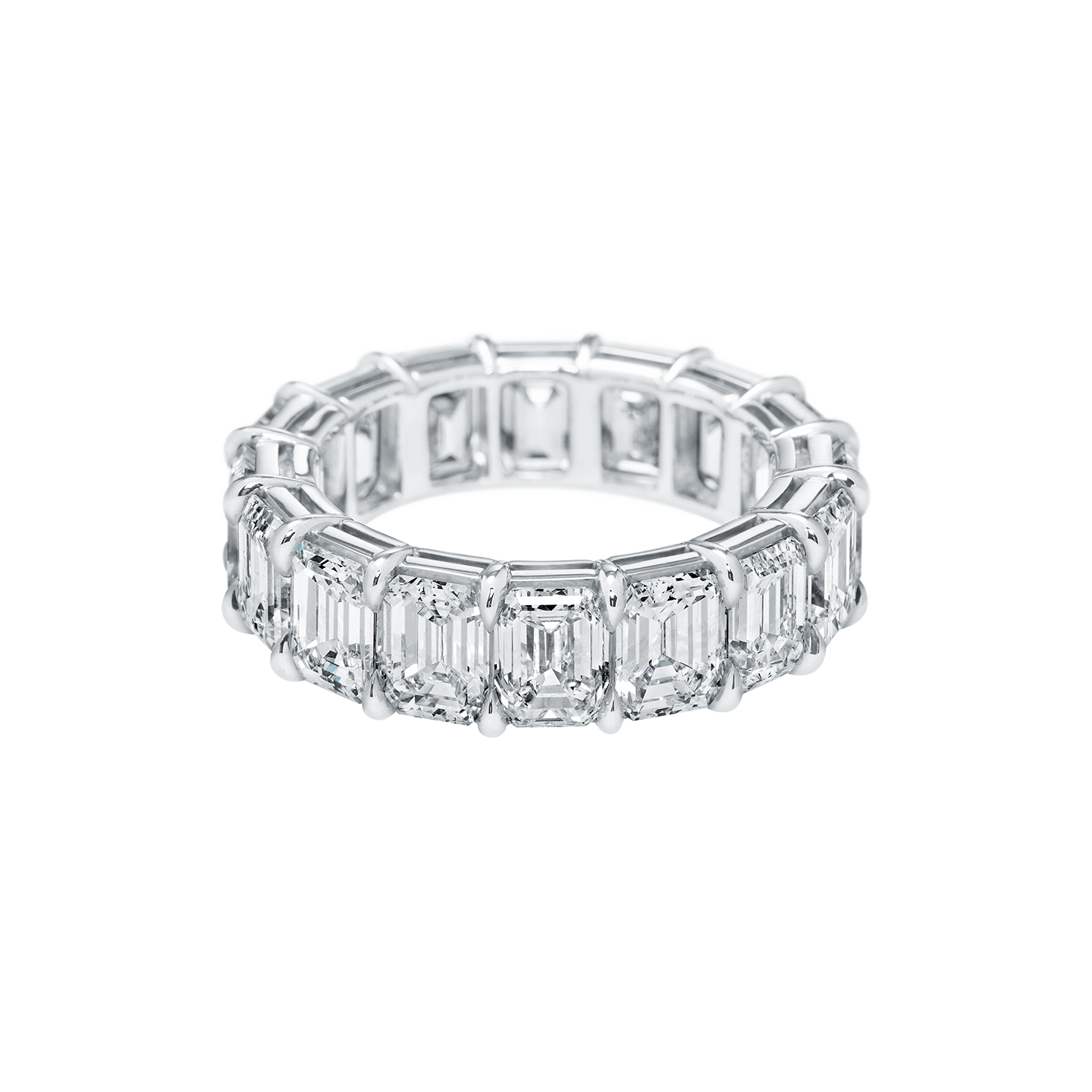 Prong-Set Emerald-Cut Diamond Wedding Band, Product Image 1