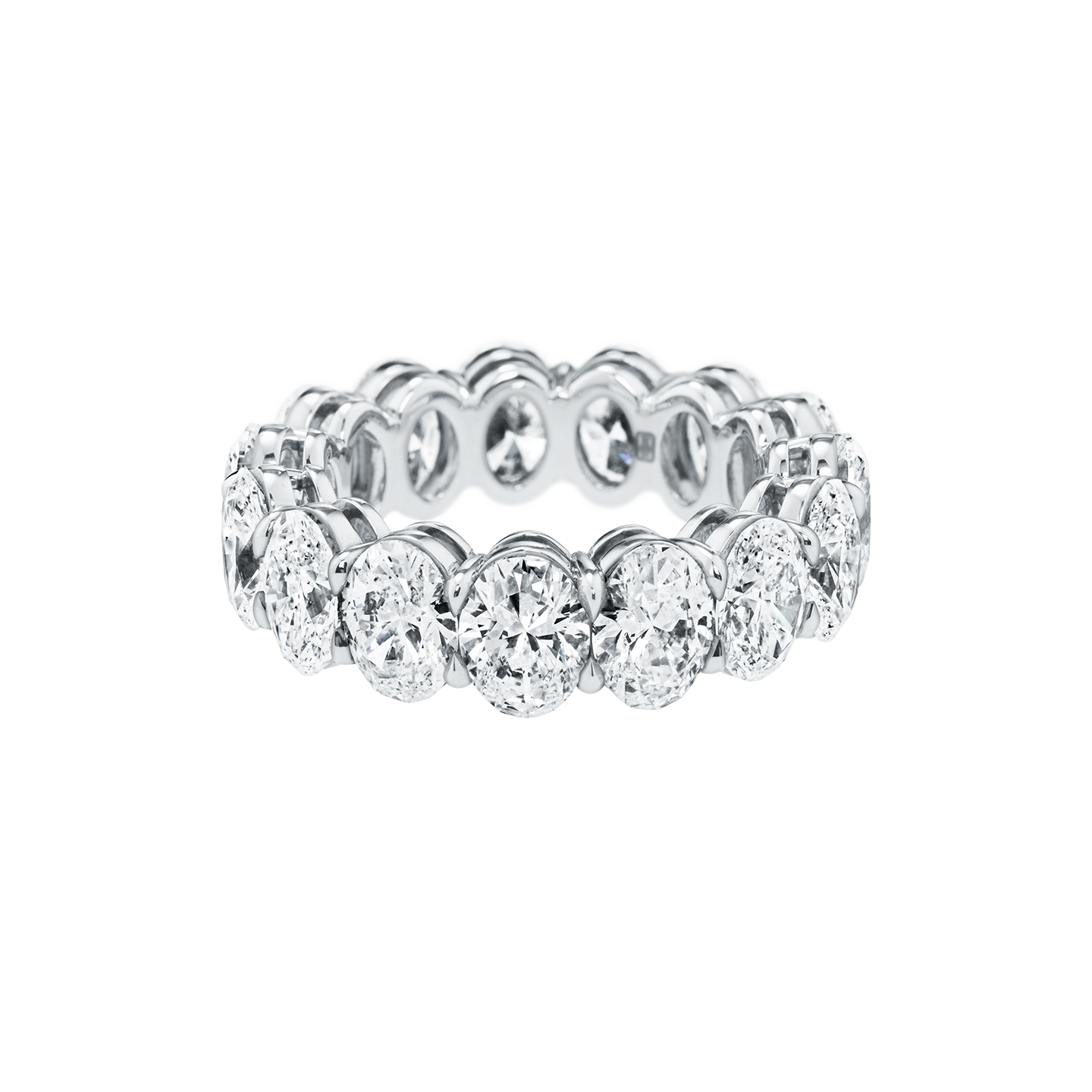 Prong-Set Oval-Shaped Diamond Wedding Band, Product Image 1