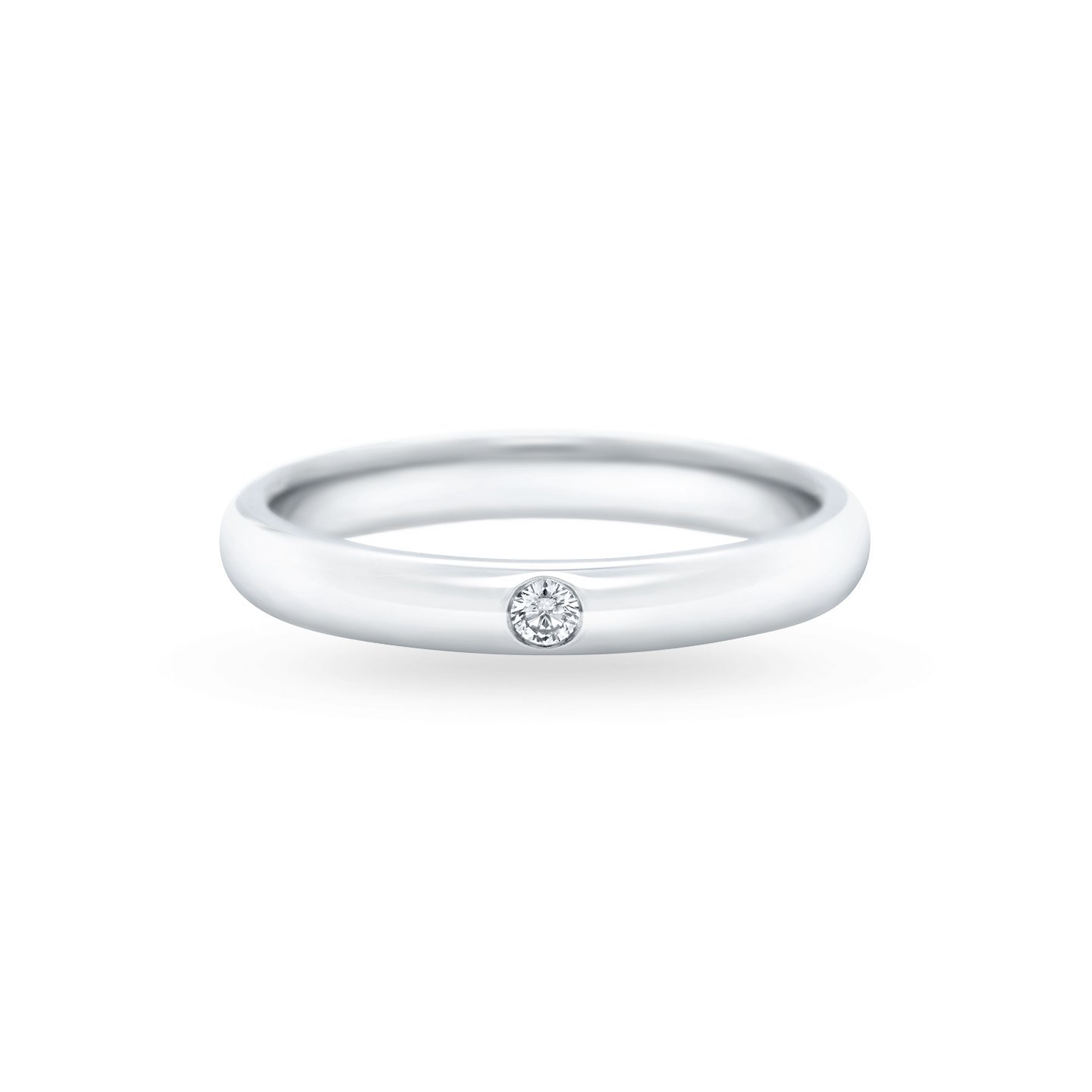 Round Brilliant Single Diamond Wedding Band, Product Image 1