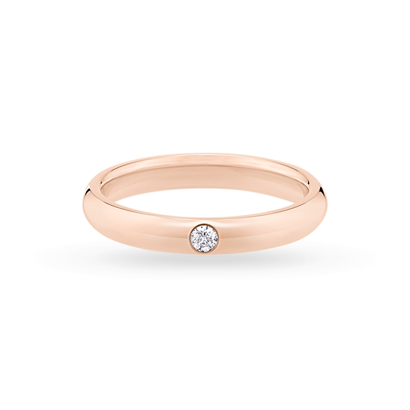 Round Brilliant Single Diamond Wedding Band, Product Image 2