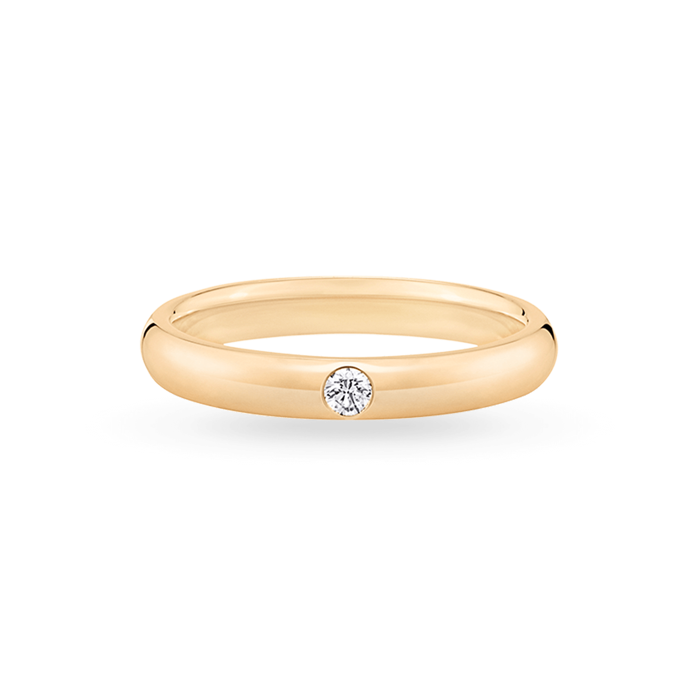 Round Brilliant Single Diamond Wedding Band, Product Image 1