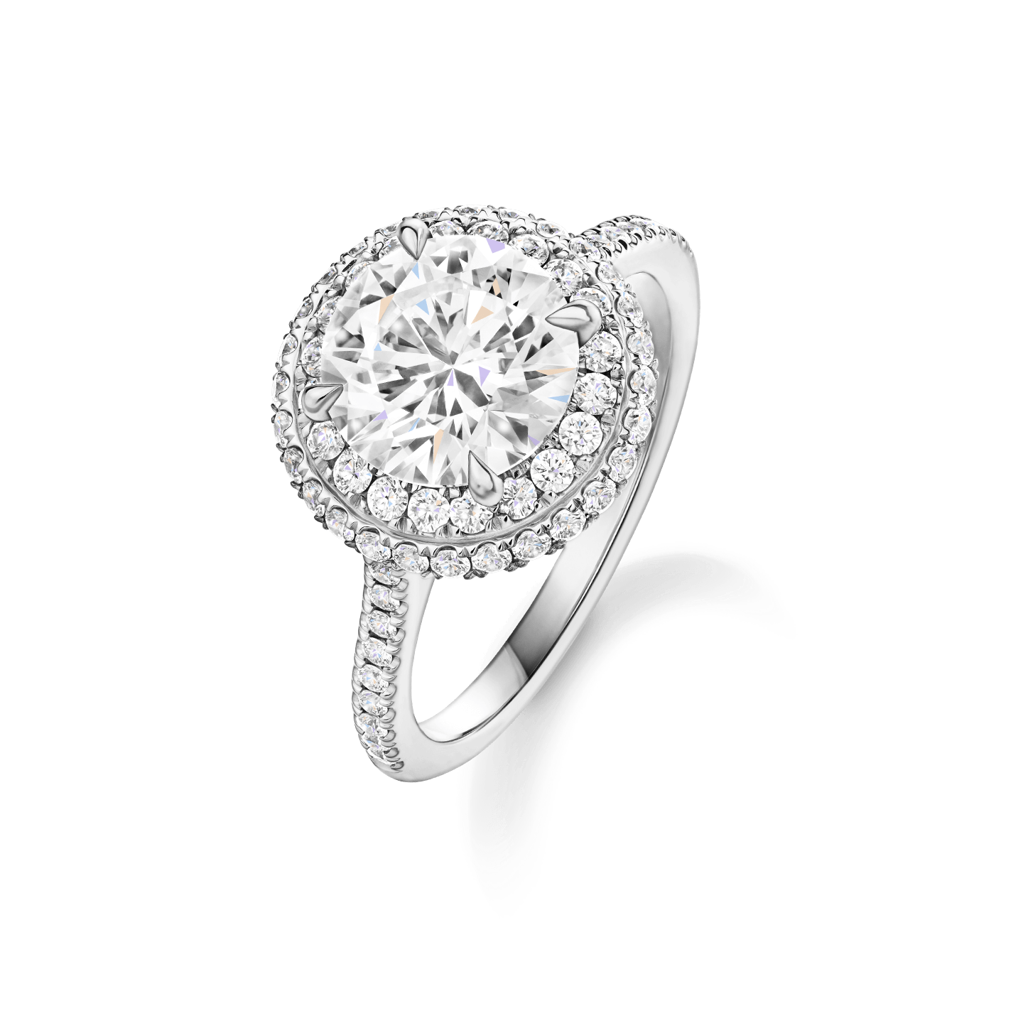 Vue en angle de la Bague de fiançailles en diamant The One