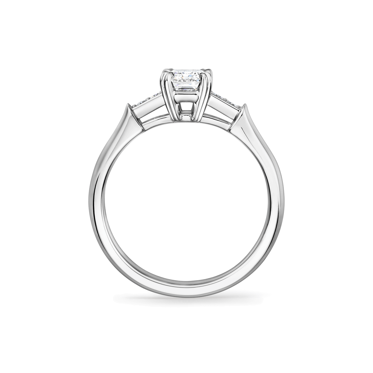 Side view of the Tryst Emerald-Cut Diamond Engagement Ring