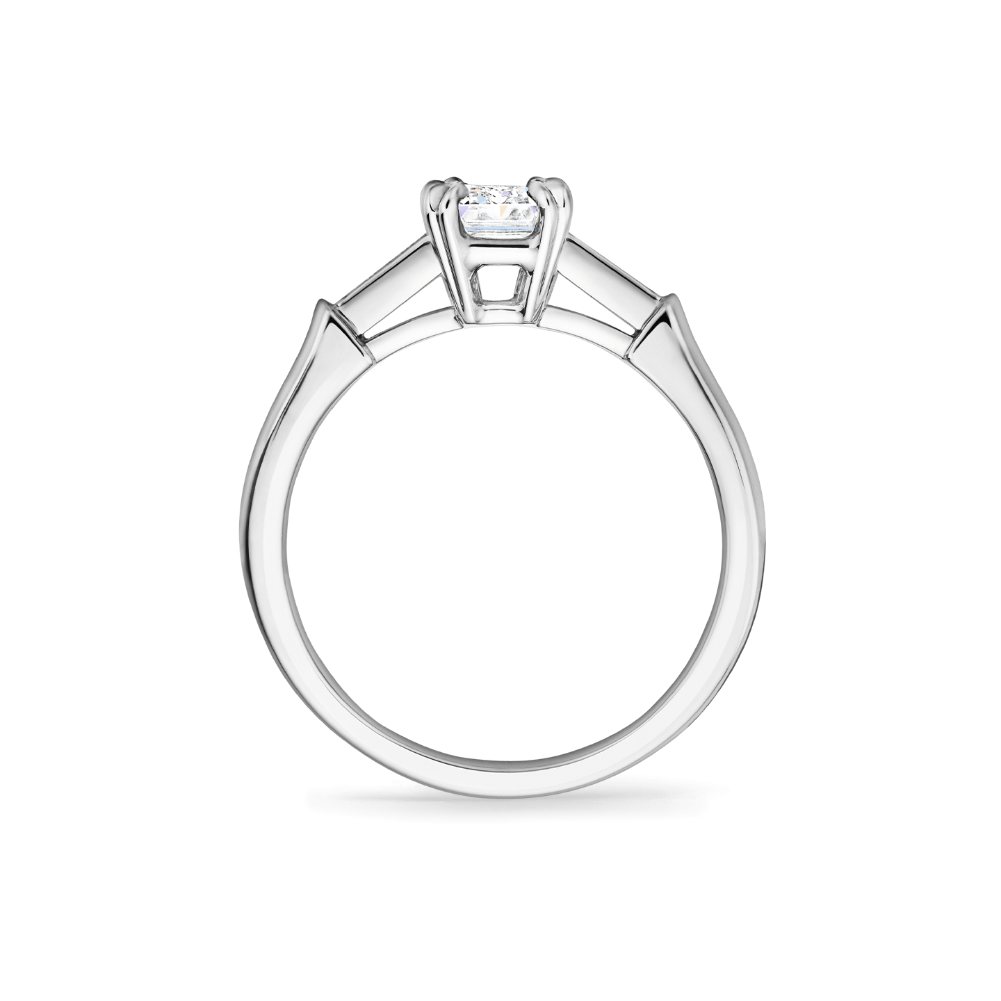 Side view of the Tryst Emerald-Cut Diamond Engagement Ring