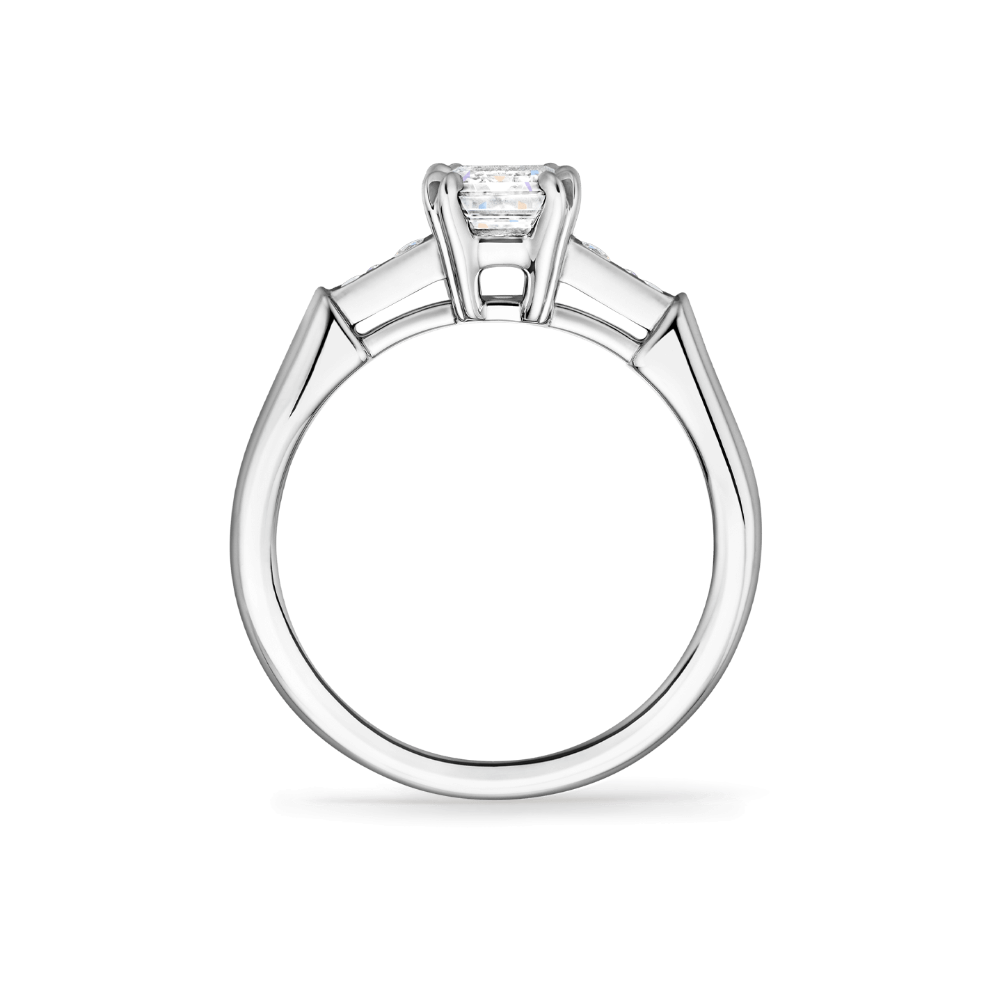 Side view of the Tryst Emerald-Cut Diamond Engagement Ring