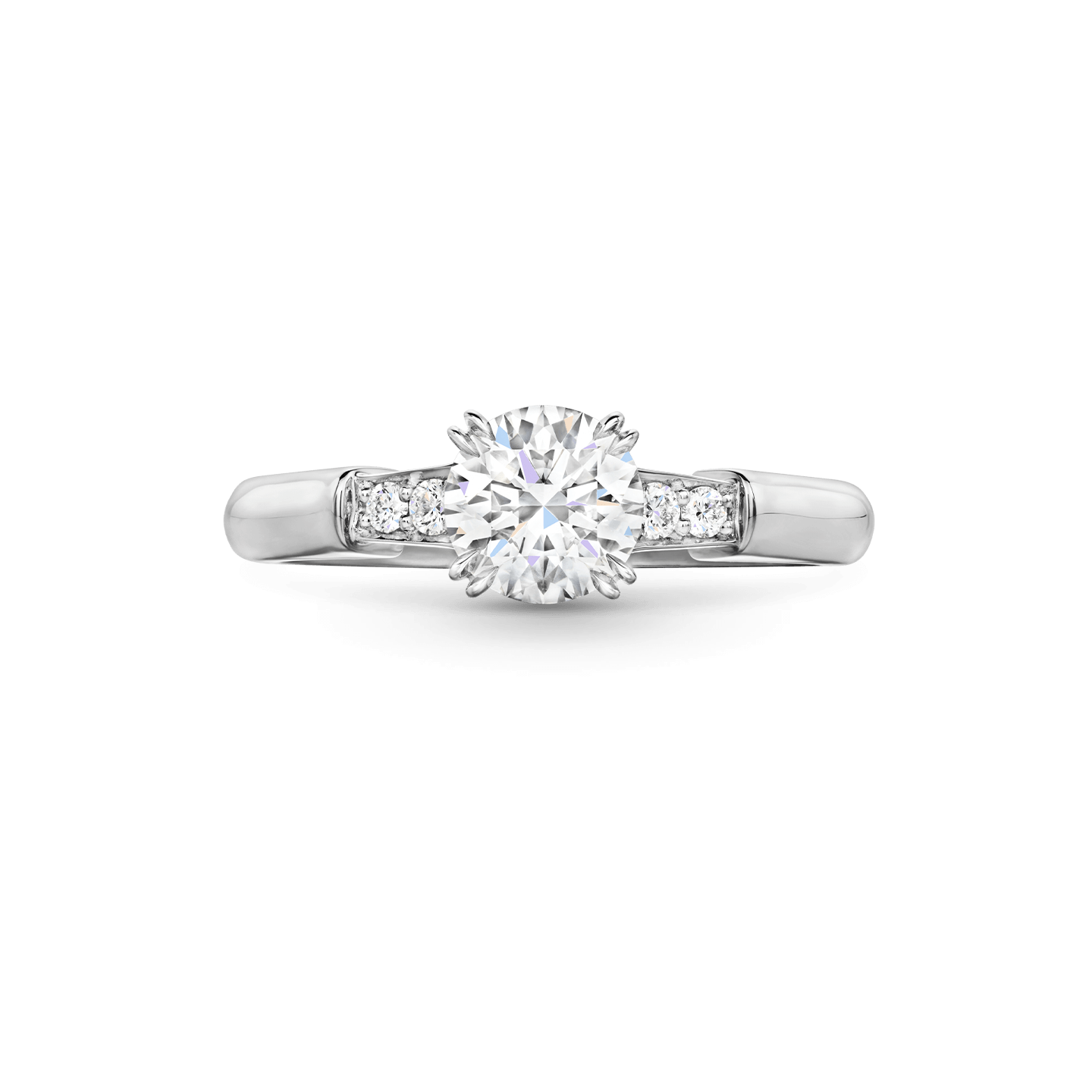 Vue de face de la Bague de fiançailles Tryst diamant taille brillant