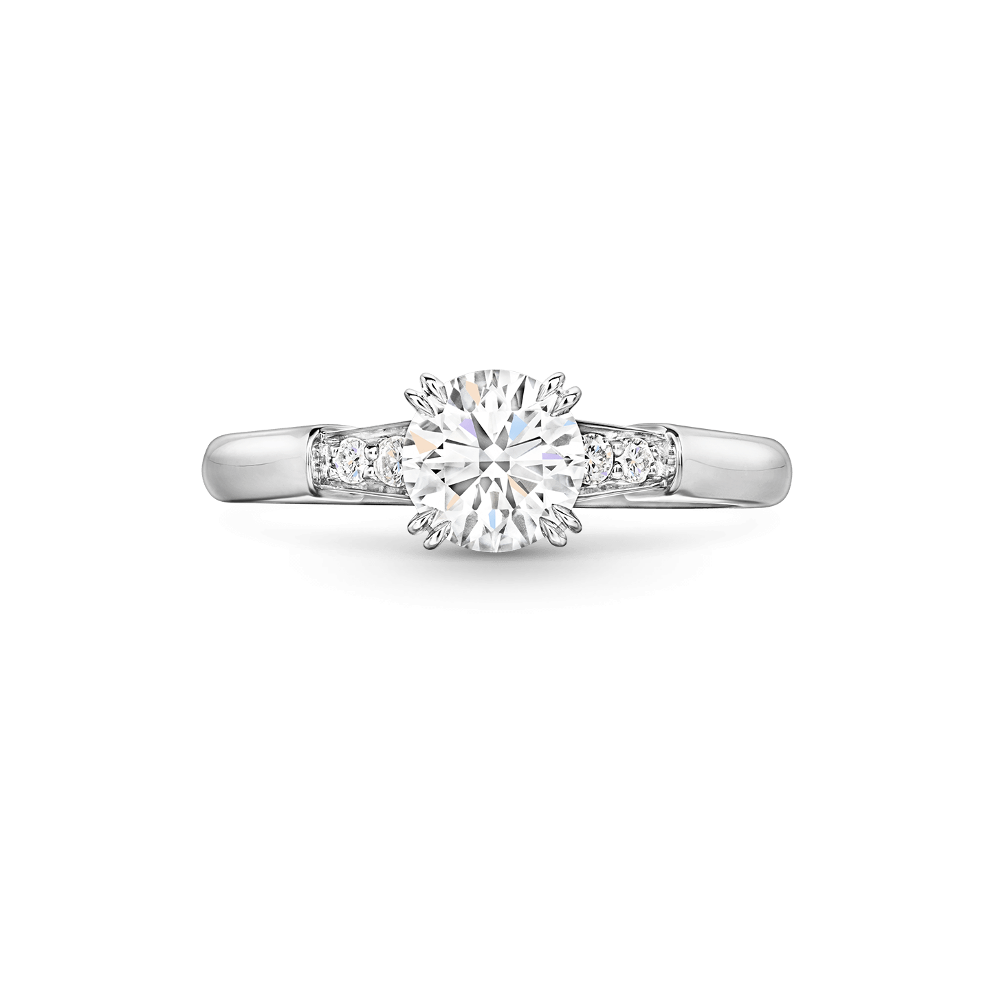 Front view of the Tryst Round Brilliant Diamond Engagement Ring