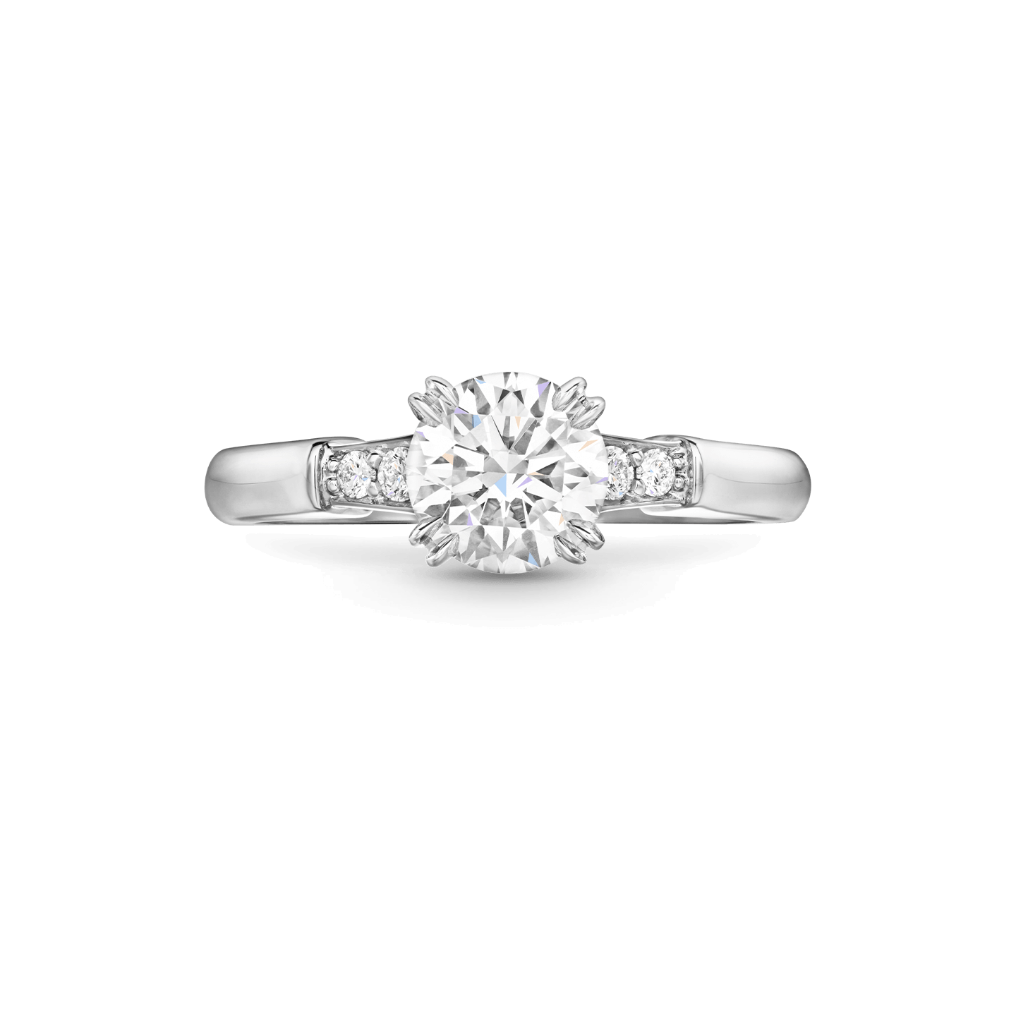 Vue de face de la Bague de fiançailles Tryst diamant taille brillant