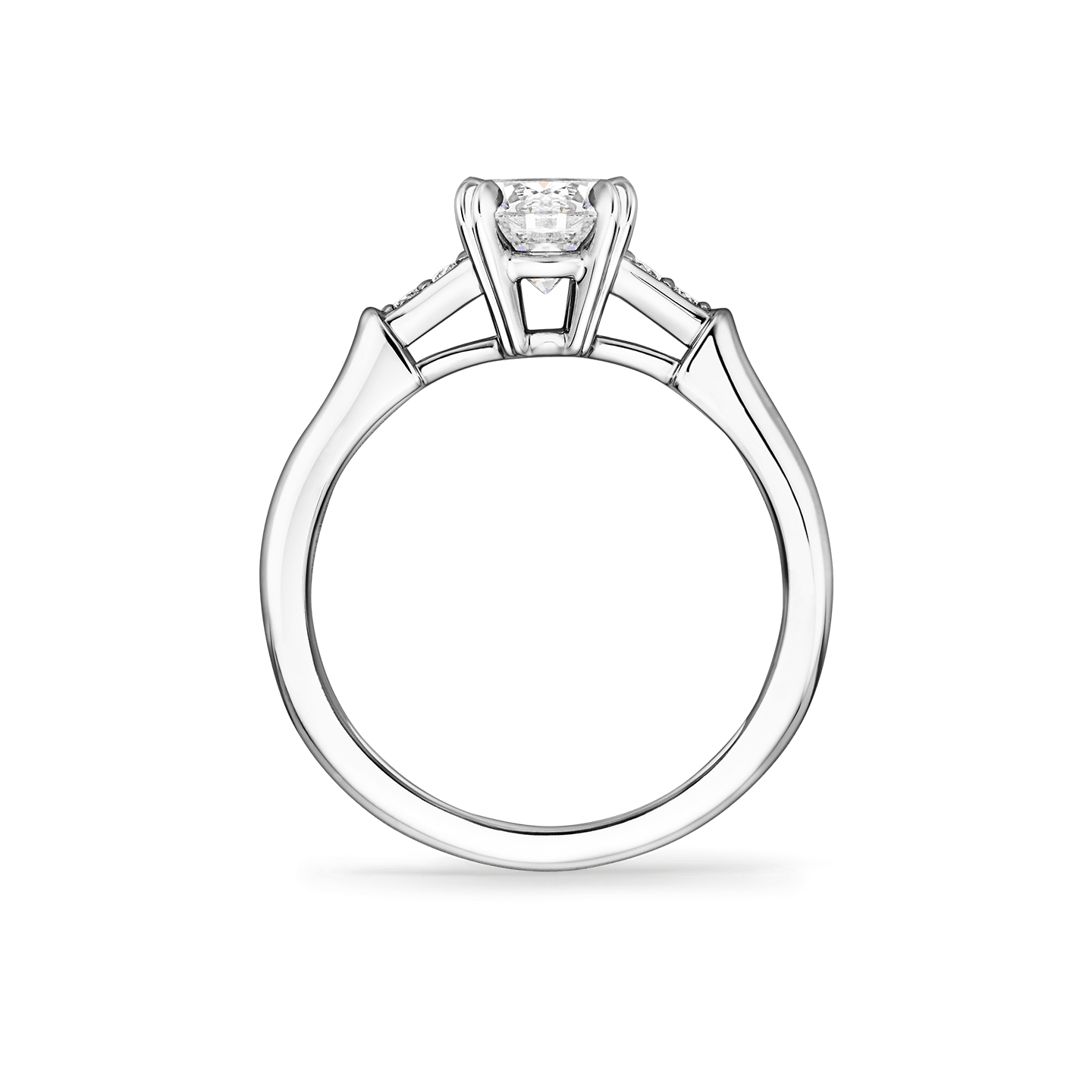 Vue latérale de la Bague de fiançailles Tryst diamant taille brillant