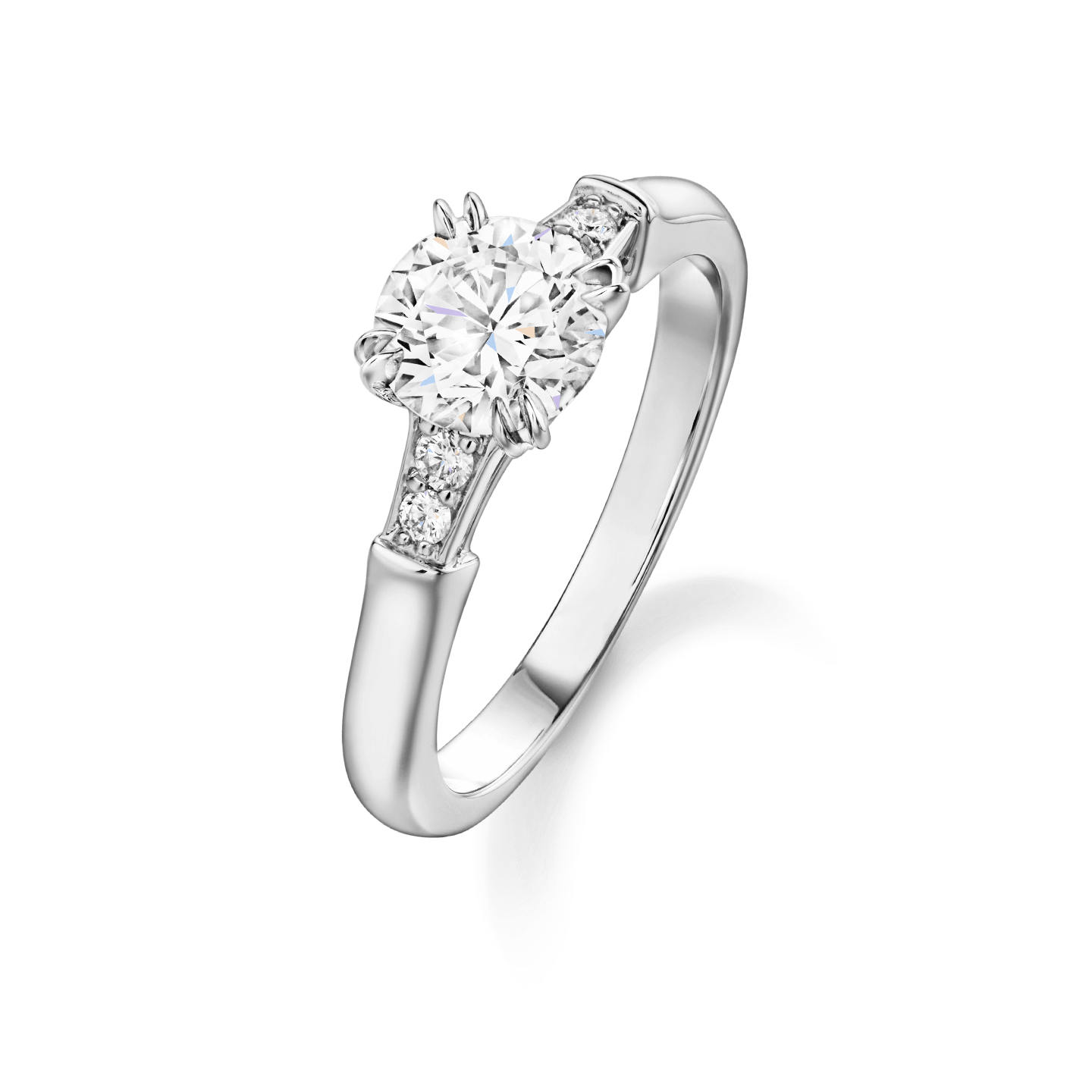 Vue en angle de la Bague de fiançailles Tryst diamant taille brillant