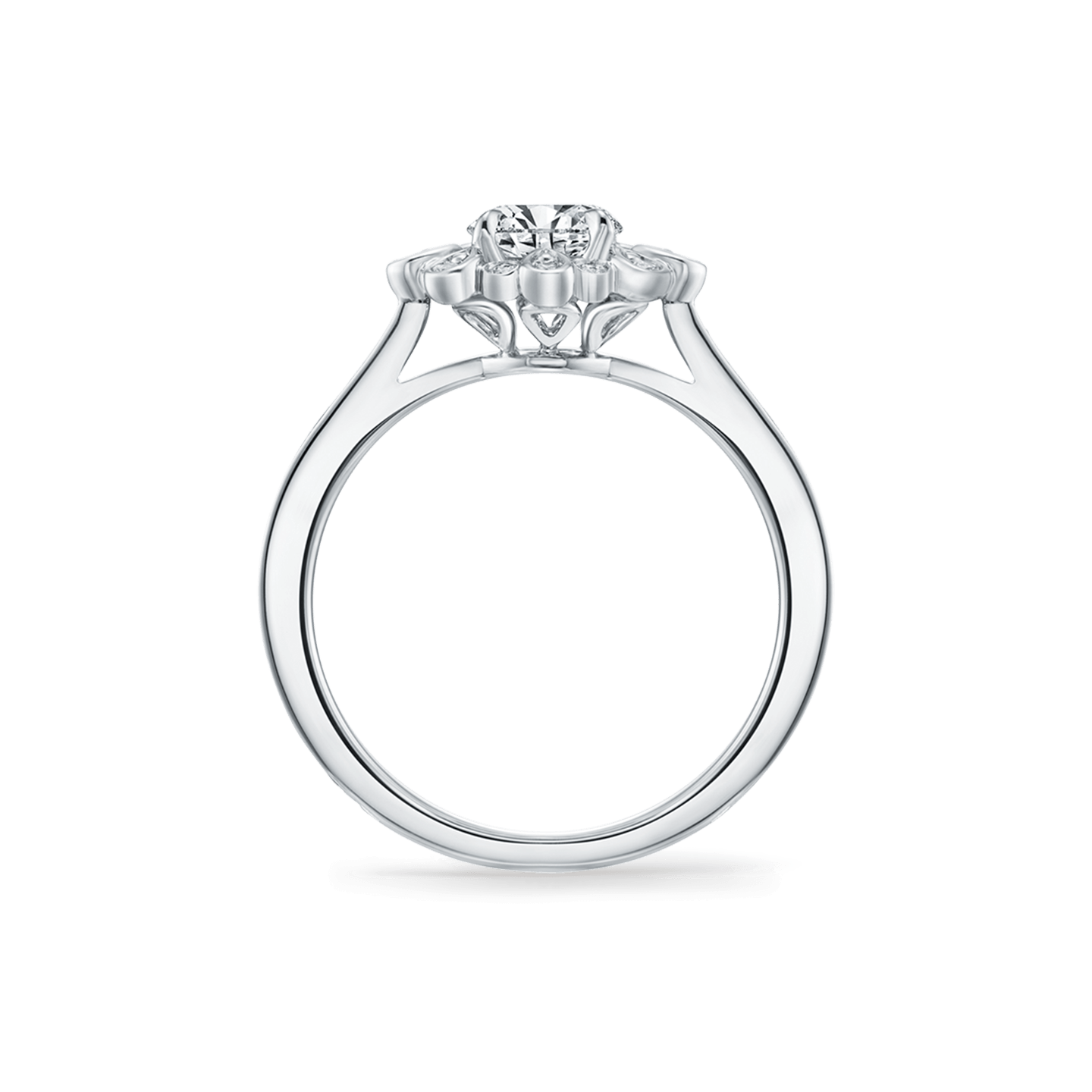 London Collection 14k Yellow Gold and Platinum Rose Cut Diamond Bypass Ring