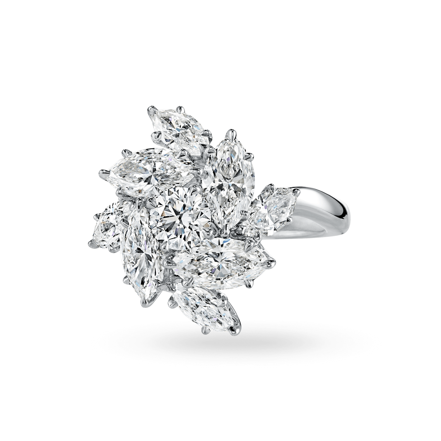Angled view of thePirouette Diamond Ring