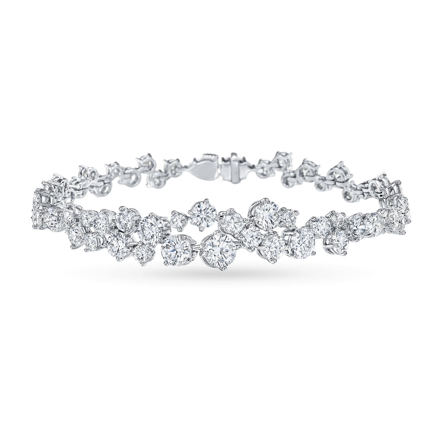 Vue de face de la Bracelet Sparkling Cluster en diamant