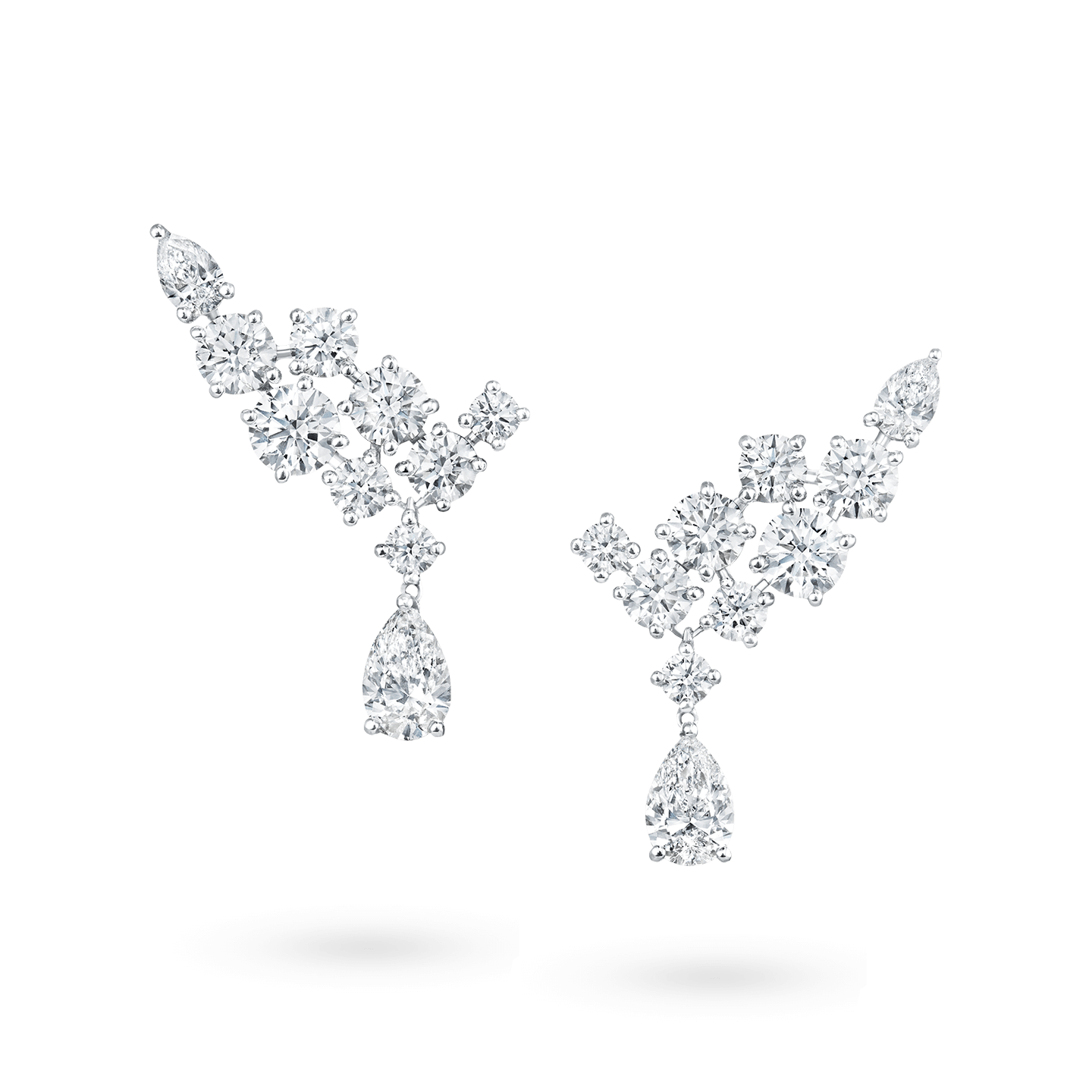 Front view of the Sparkling Cluster Diamond Earrings