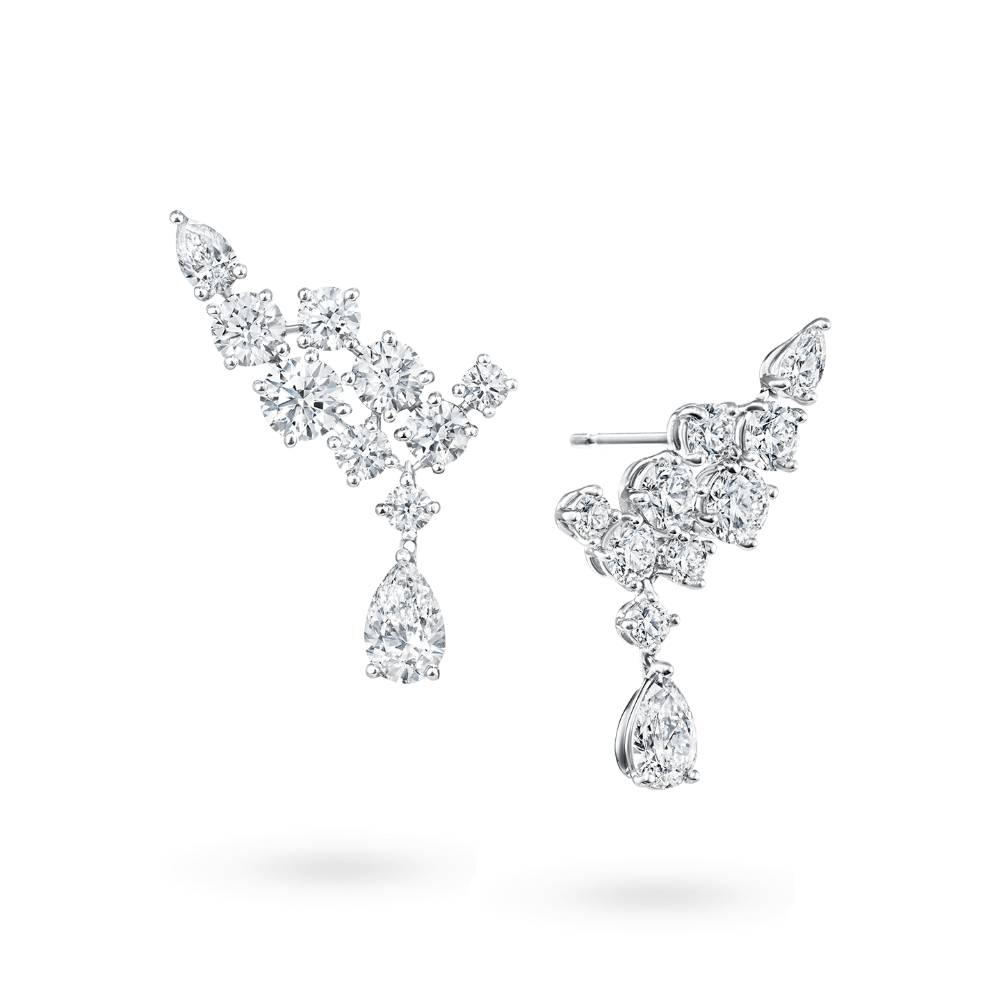 Angled view of the Sparkling Cluster Diamond Earrings