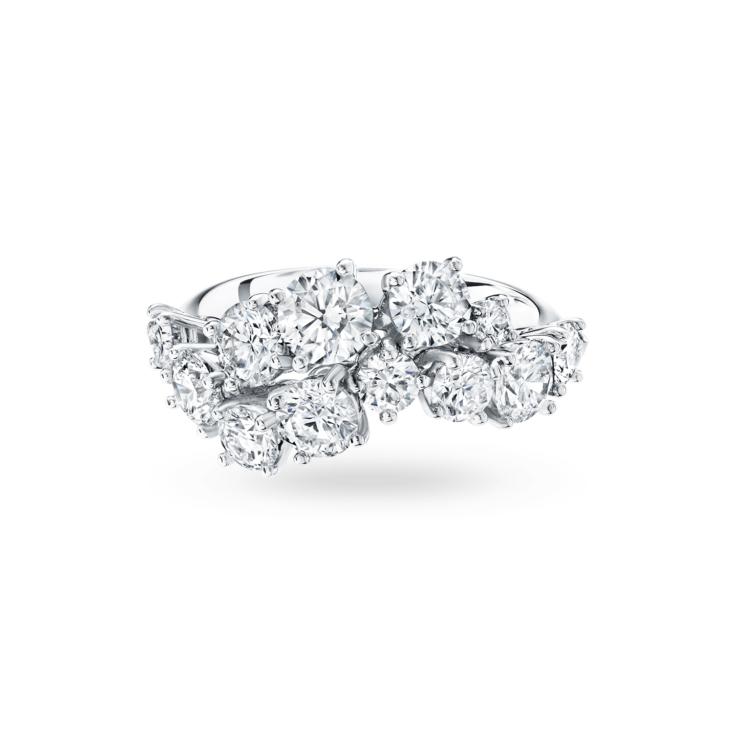 Front view of the Sparkling Cluster Diamond Ring