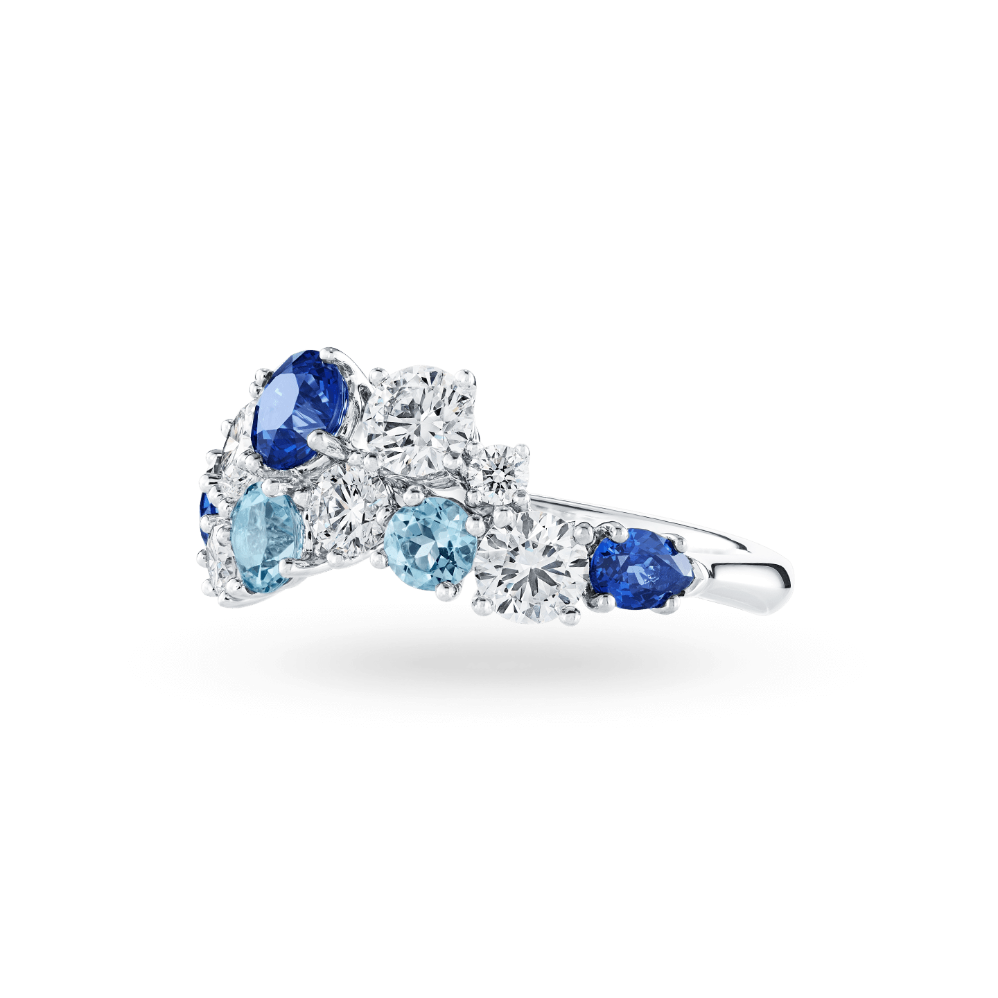 Aquamarine and sapphire engagement ring outlet