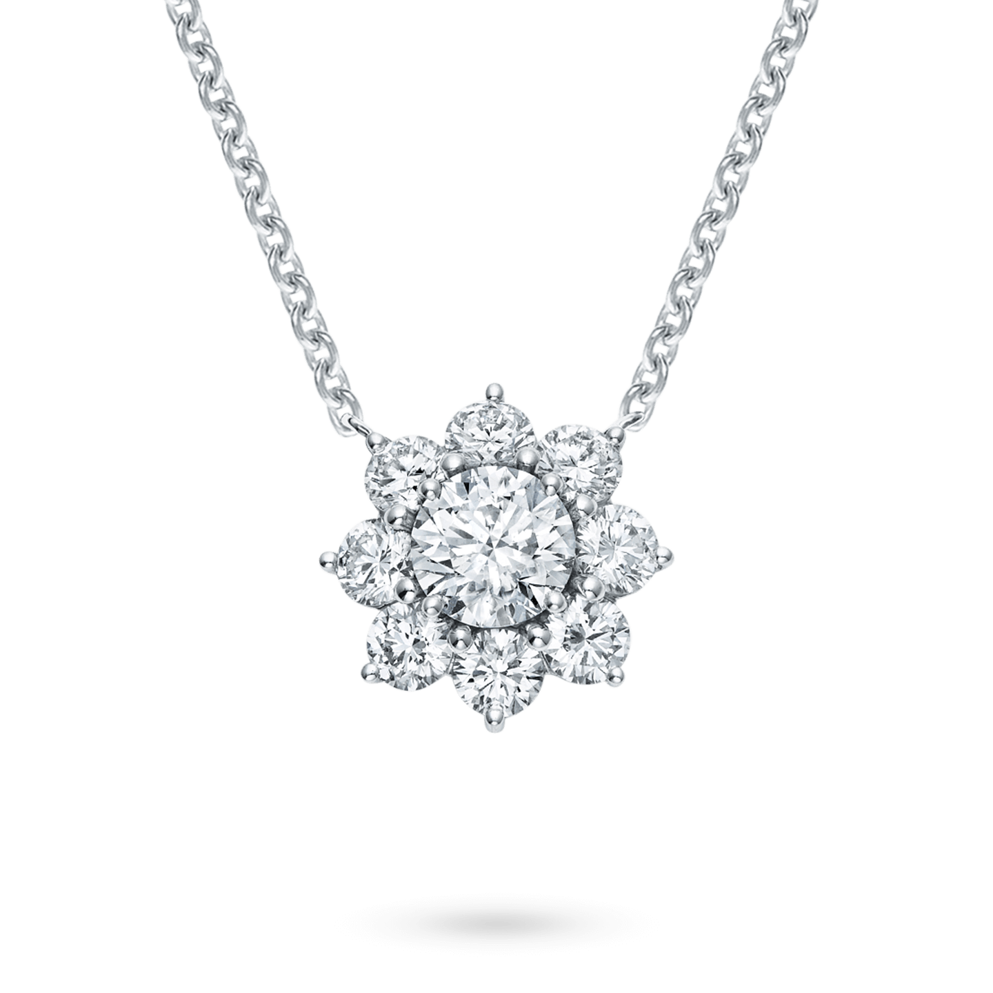 Sunflower Large Diamond Pendant on a chain