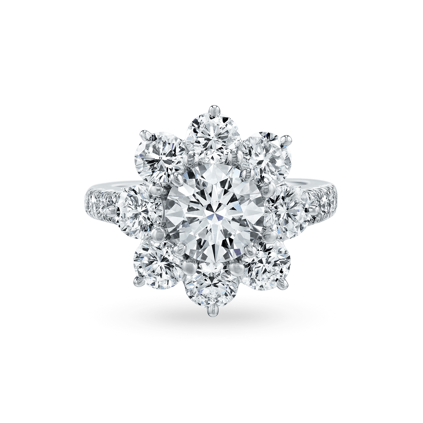 Front view of the Sunflower Large Diamond Ring