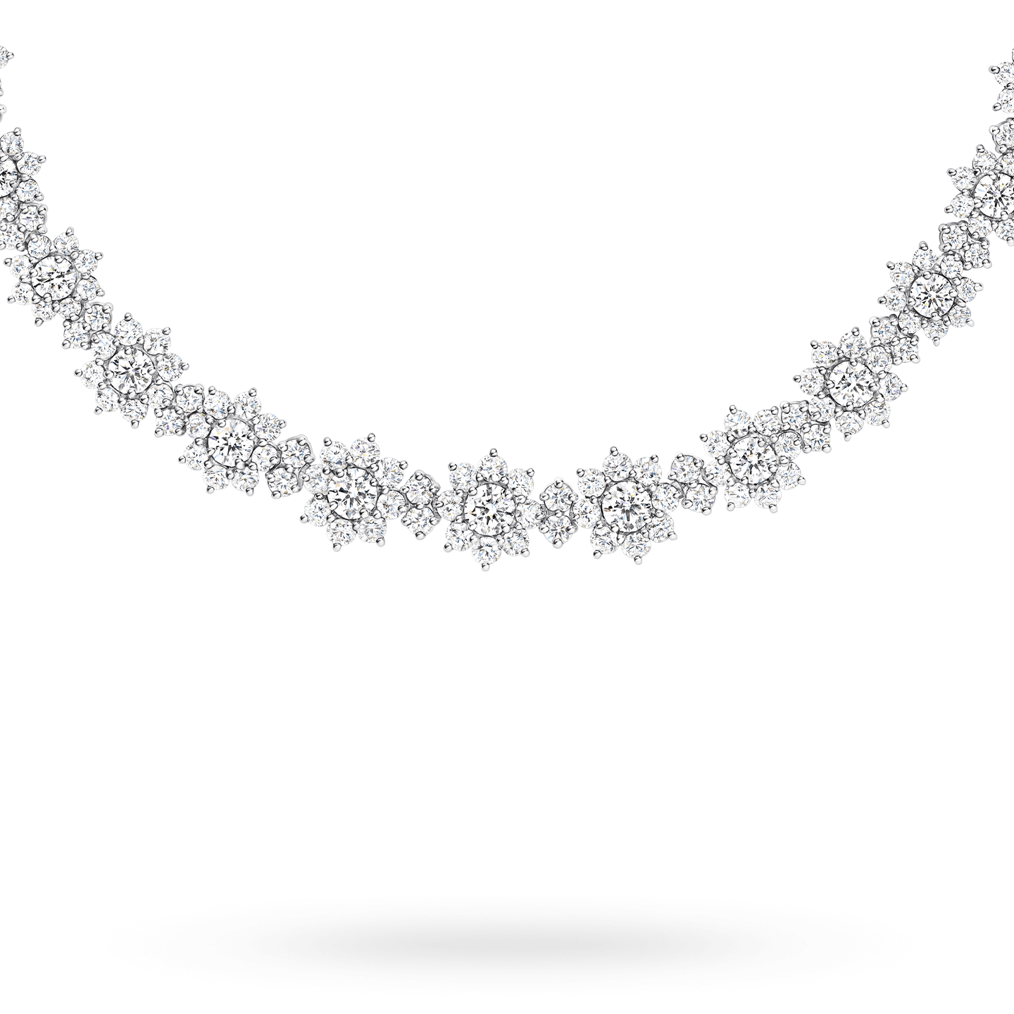 Vue rapprochée deCollier Sunflower en diamant, Medium