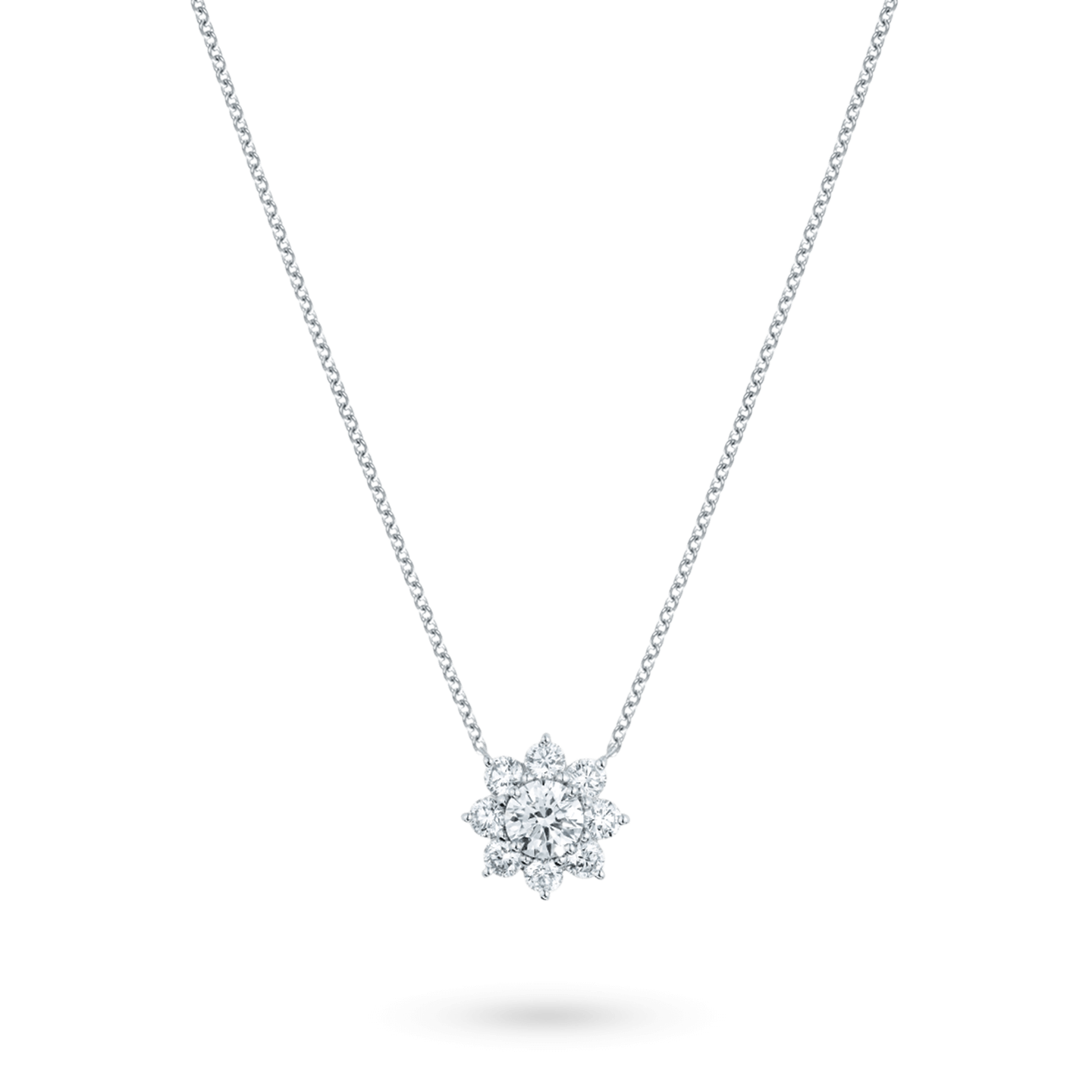 Pendentif Sunflower en diamant, Medium sur une chaîne plus longue