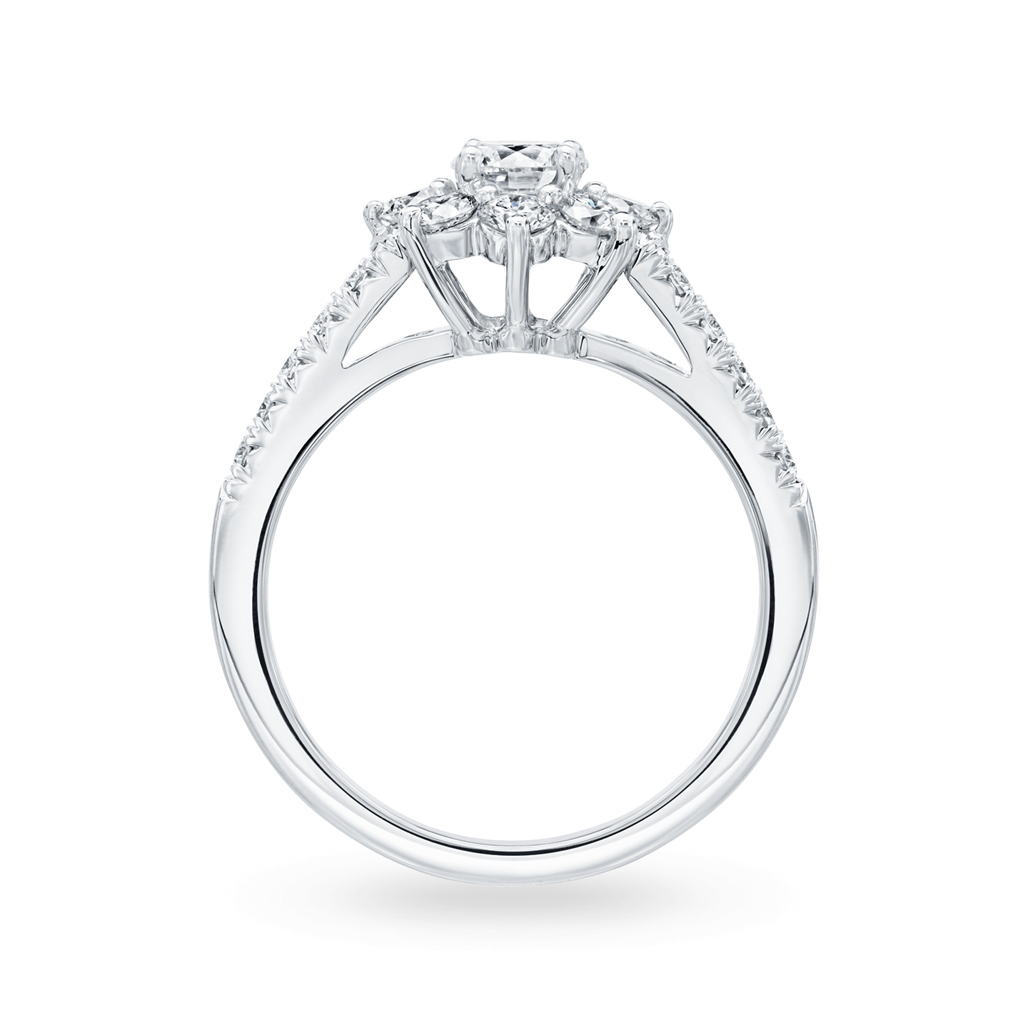 Vue latérale de la Bague Sunflower en diamant, Mini
