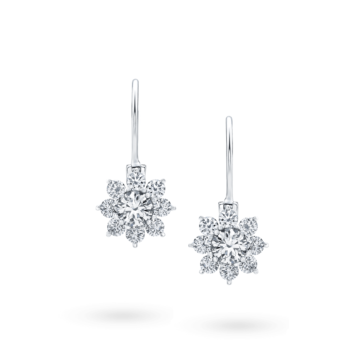 Sunflower Petite Earrings on Platinum Wire, Product Image 1