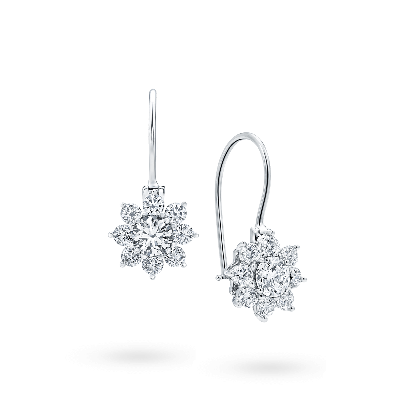 Sunflower Petite Earrings on Platinum Wire, Product Image 2