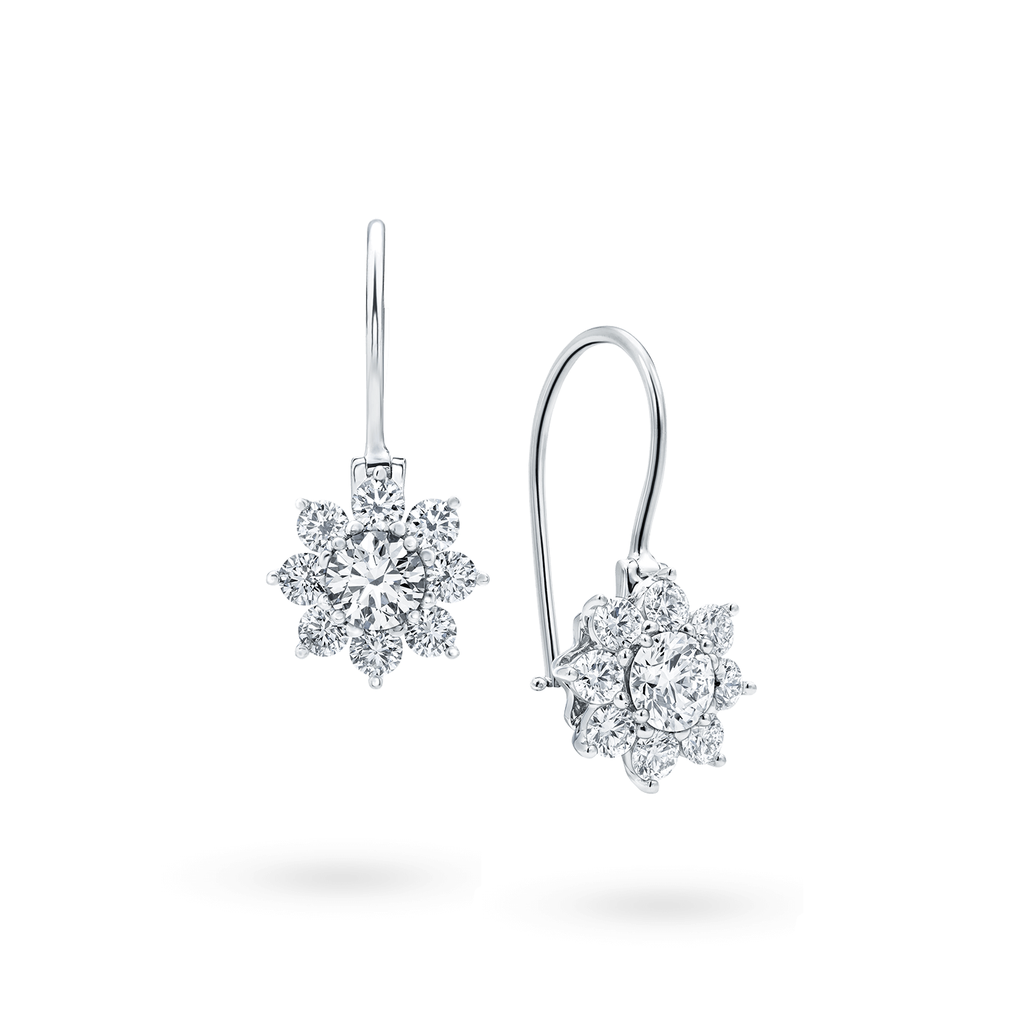 Sunflower Petite Earrings on Platinum Wire Harry Winston
