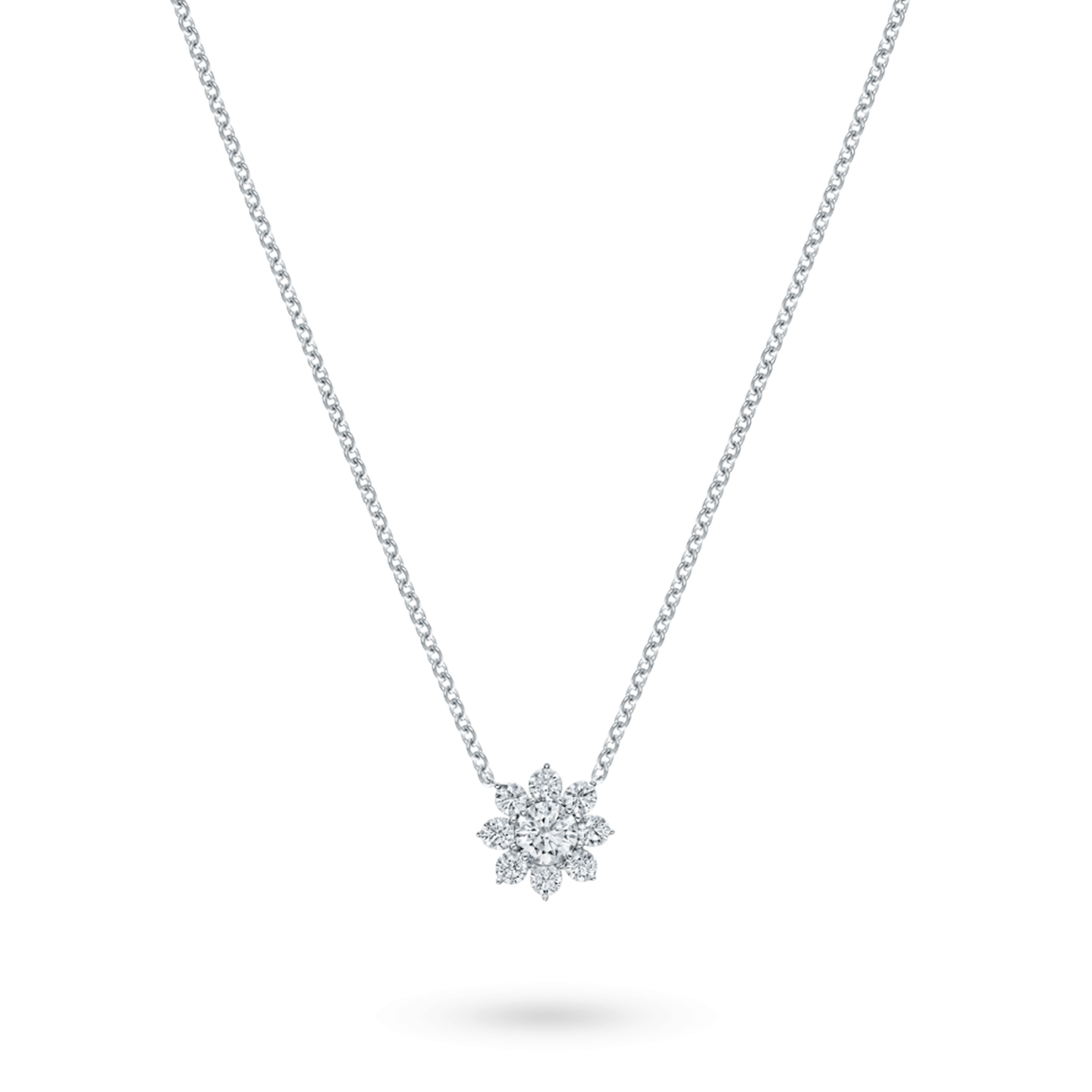 Sunflower Petite Pendant on a longer chain