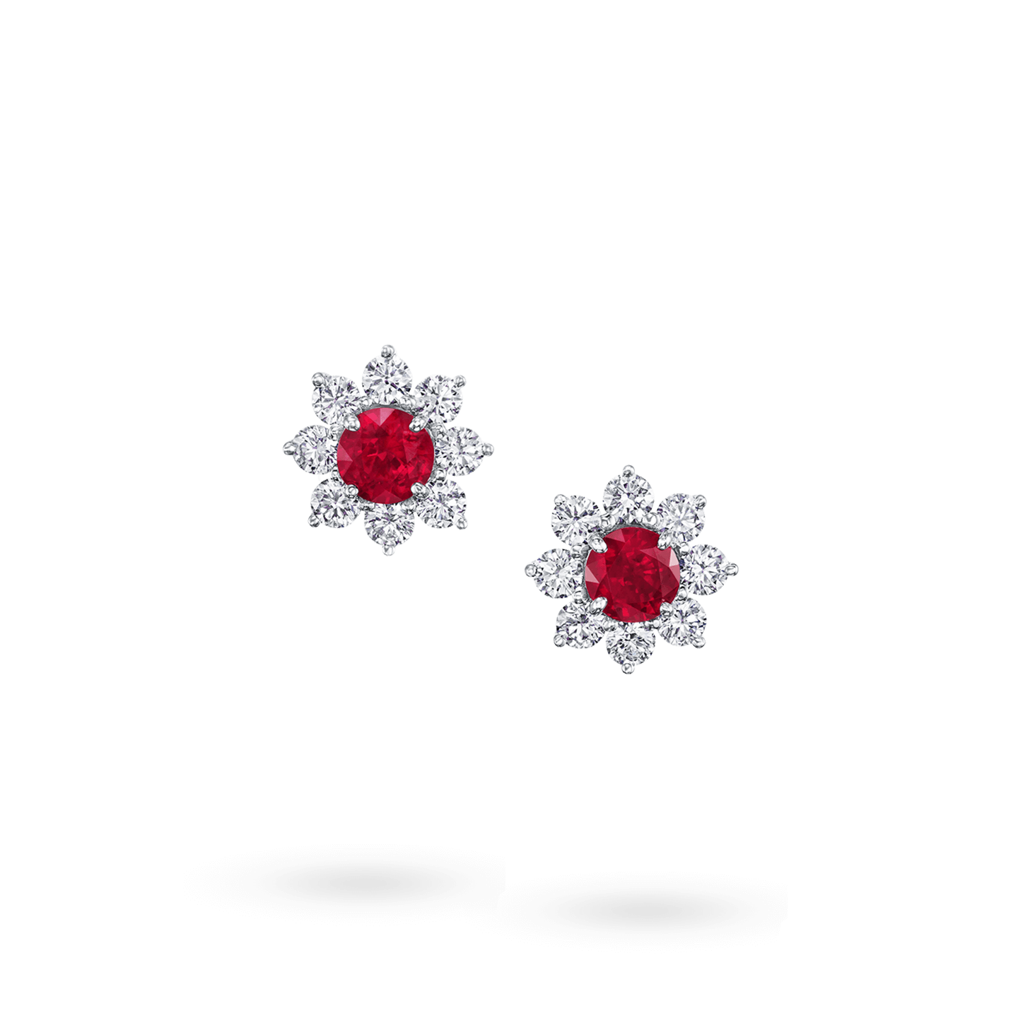 Sunflower Petite Ruby and Diamond Earstuds, Product Image 1