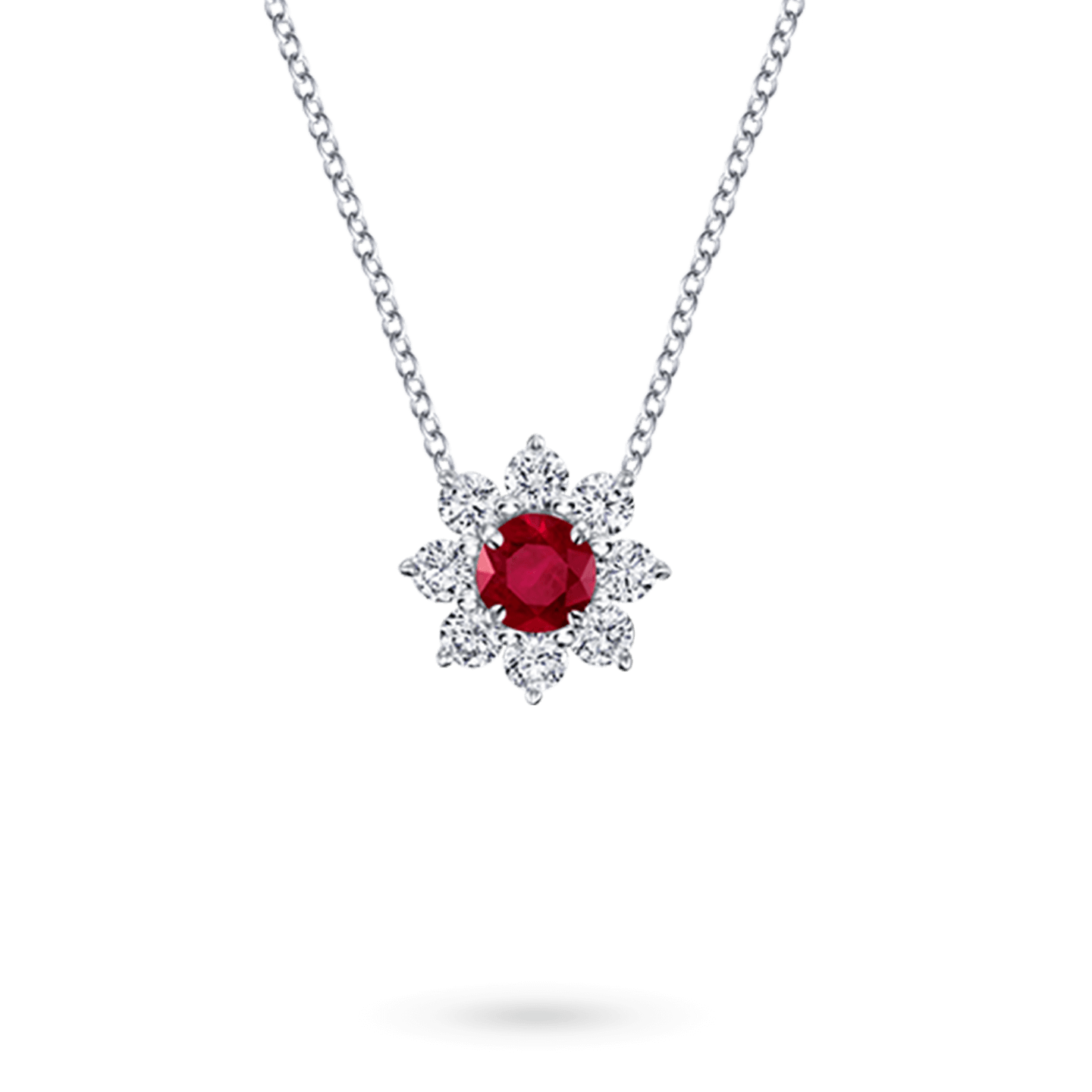 Sunflower Petite Ruby and Diamond Pendant, Product Image 1