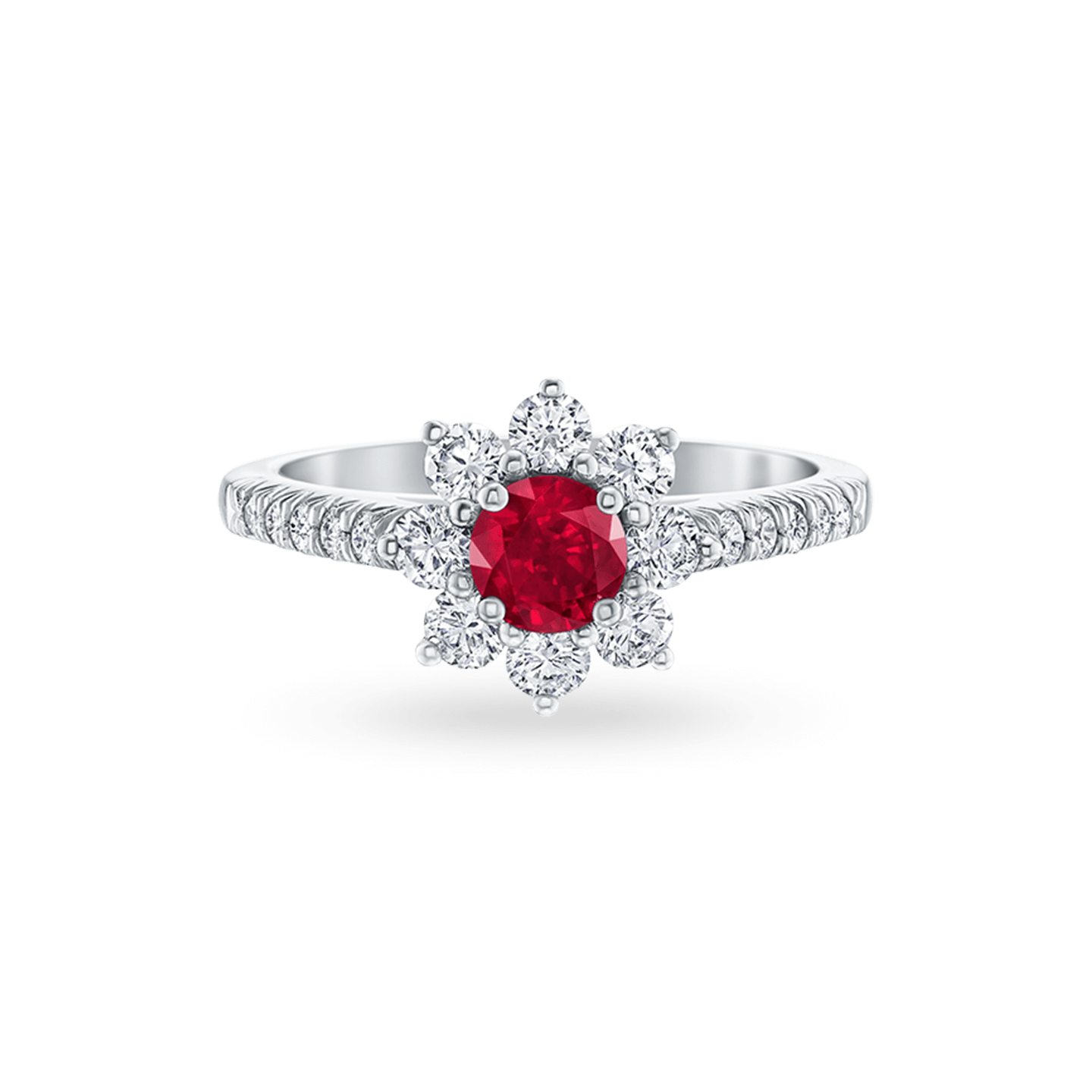 Sunflower Petite Ruby and Diamond Ring, Product Image 1