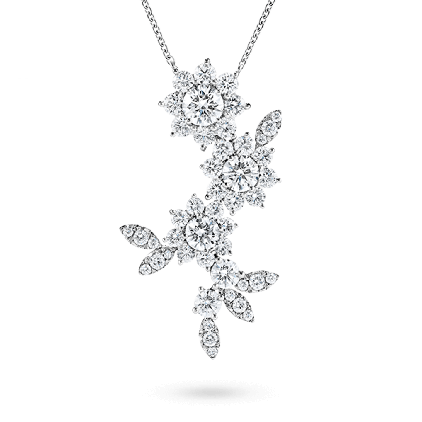 Sunflower Three Motif Diamond Pendant, Product Image 1