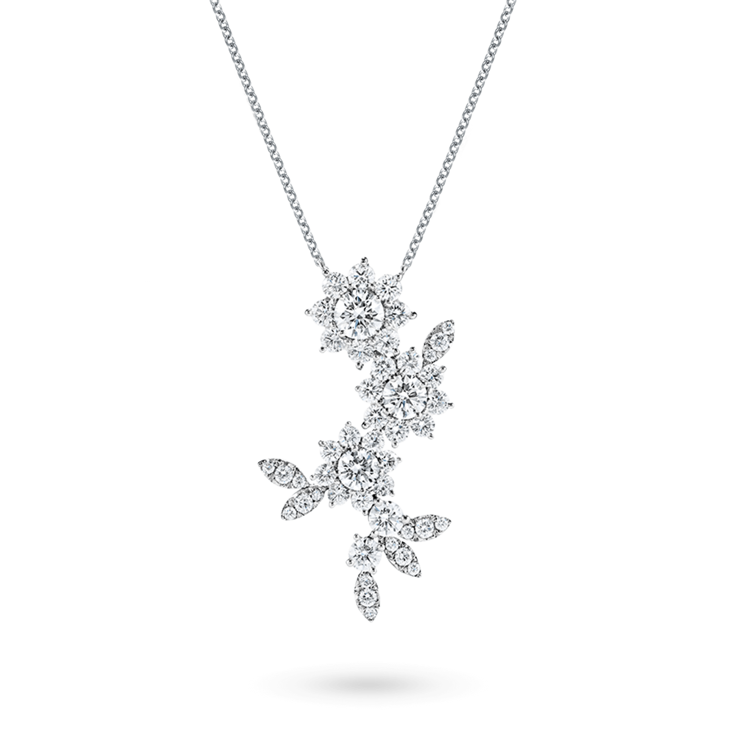 Sunflower Three Motif Diamond Pendant, Product Image 2