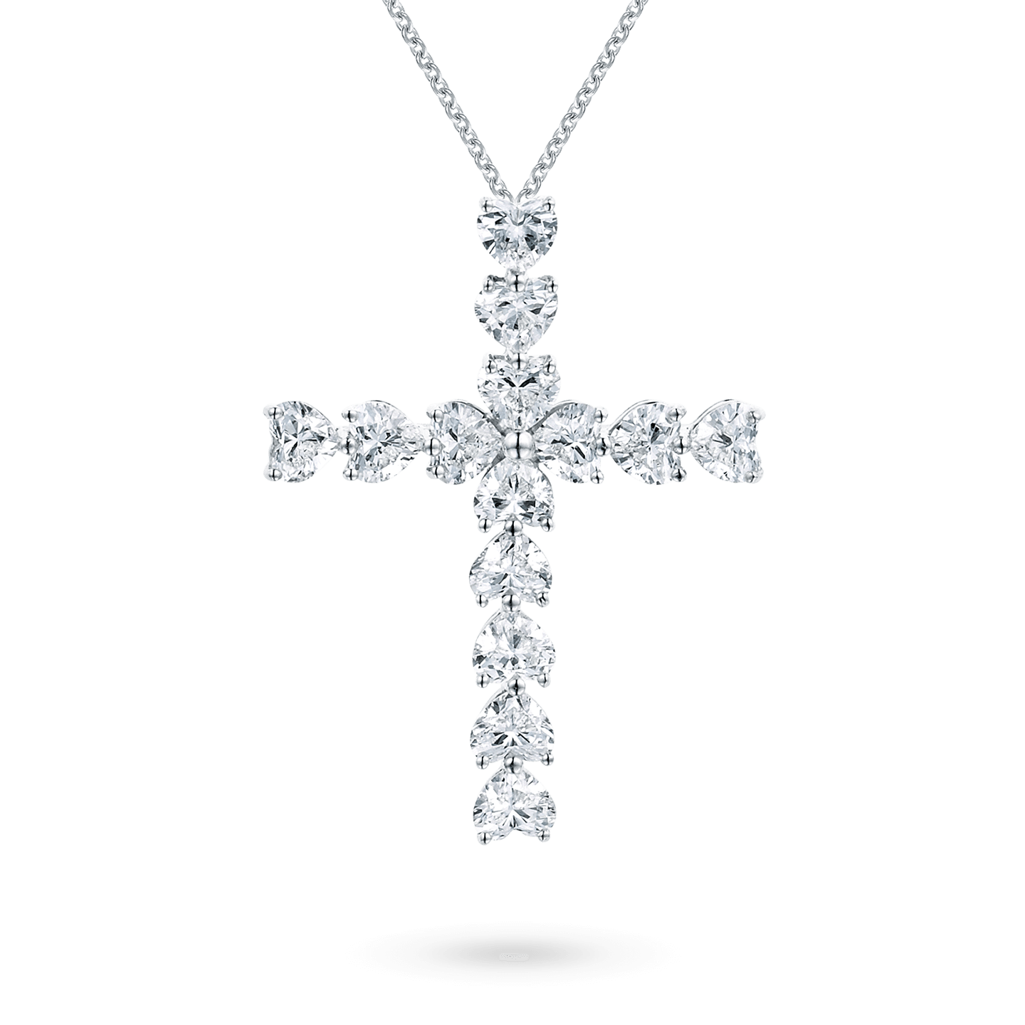 Symbols Heart-Shaped Diamond Cross Pendant, Product Image 1