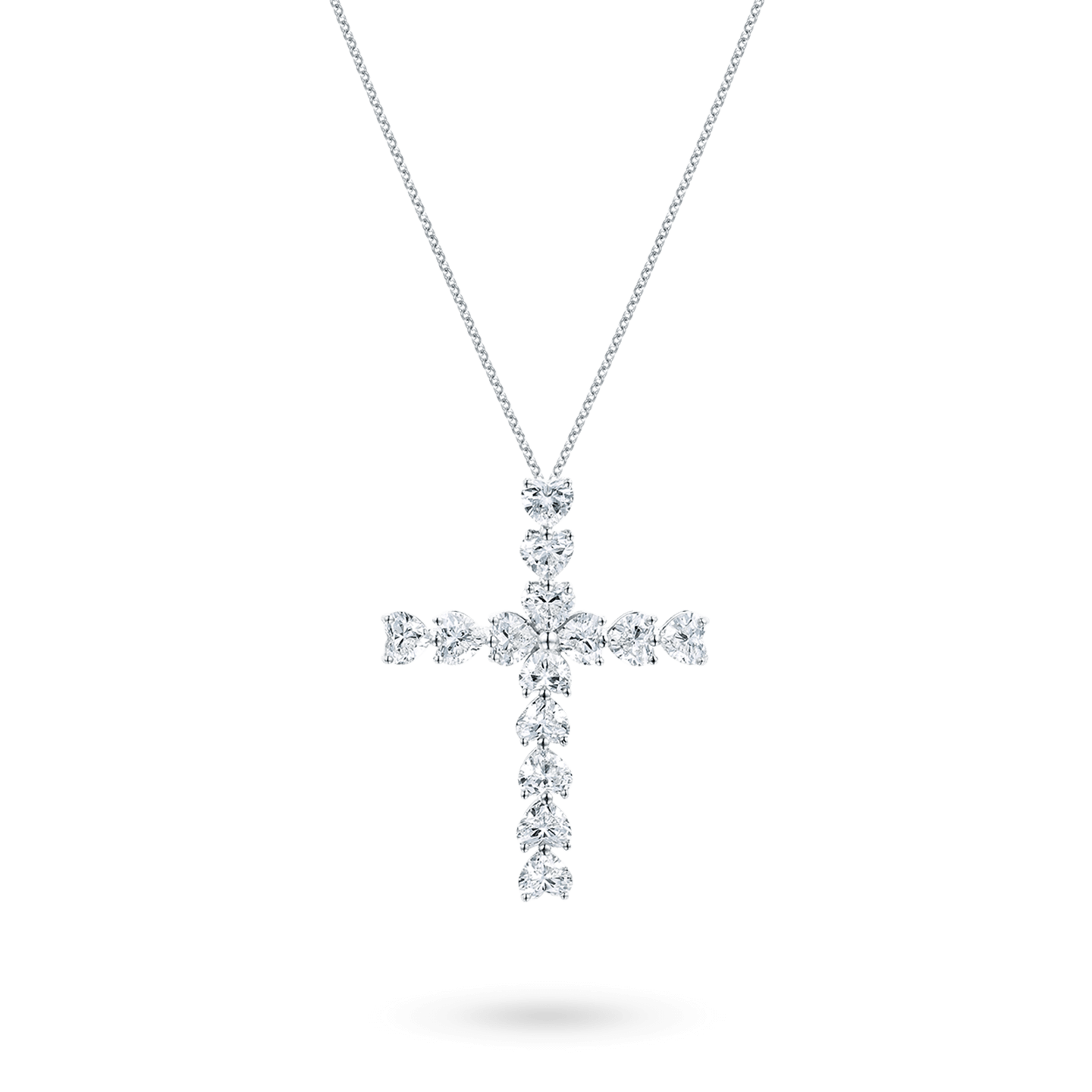 Symbols Heart-Shaped Diamond Cross Pendant, Product Image 2