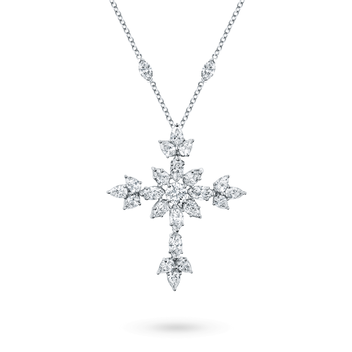 Symbols Marquise Diamond Cross Pendant, Product Image 1