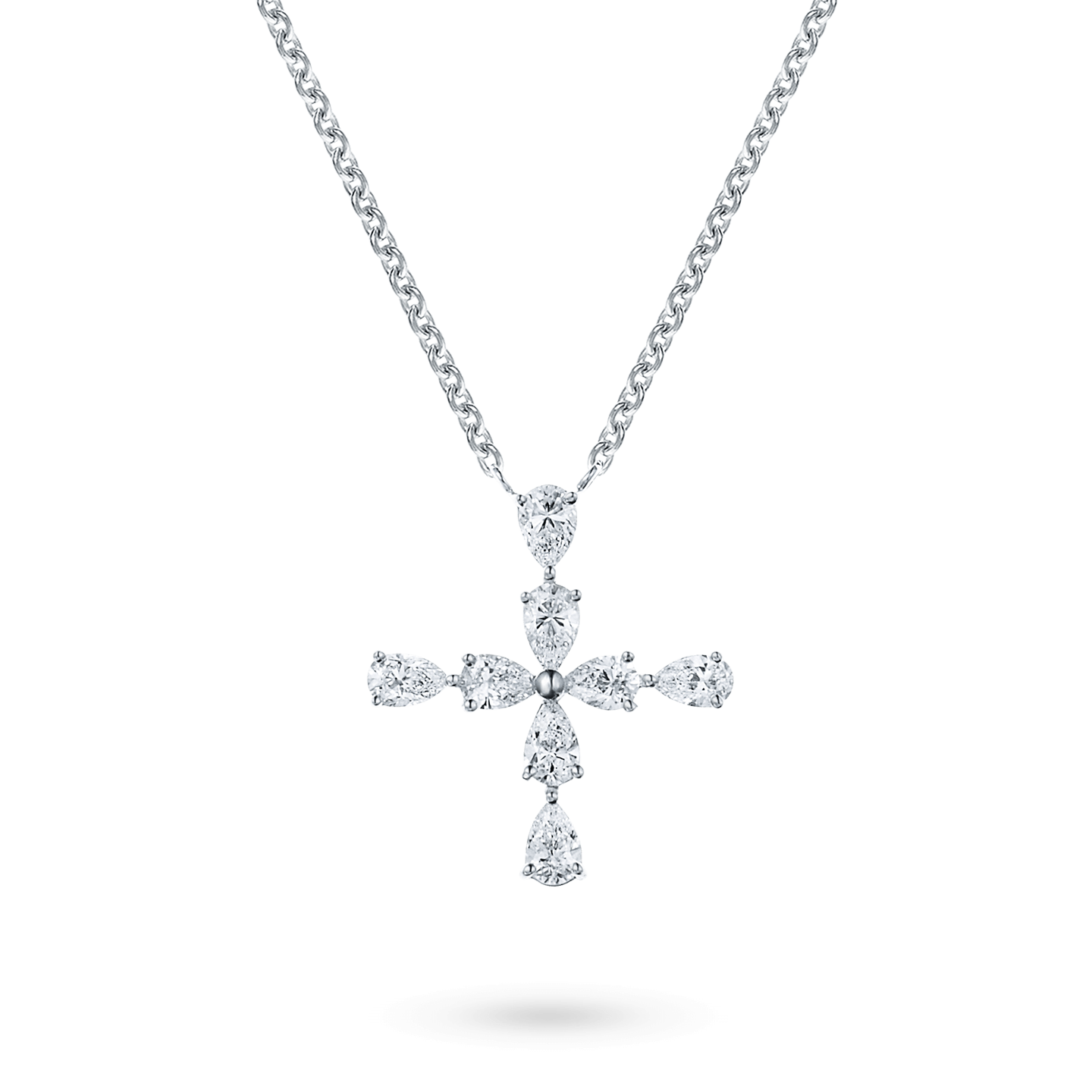 Symbols Pear-Shaped Diamond Cross Pendant, Product Image 1