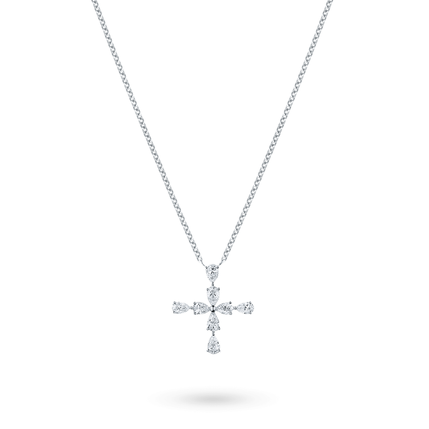 Symbols Pear-Shaped Diamond Cross Pendant, Product Image 2