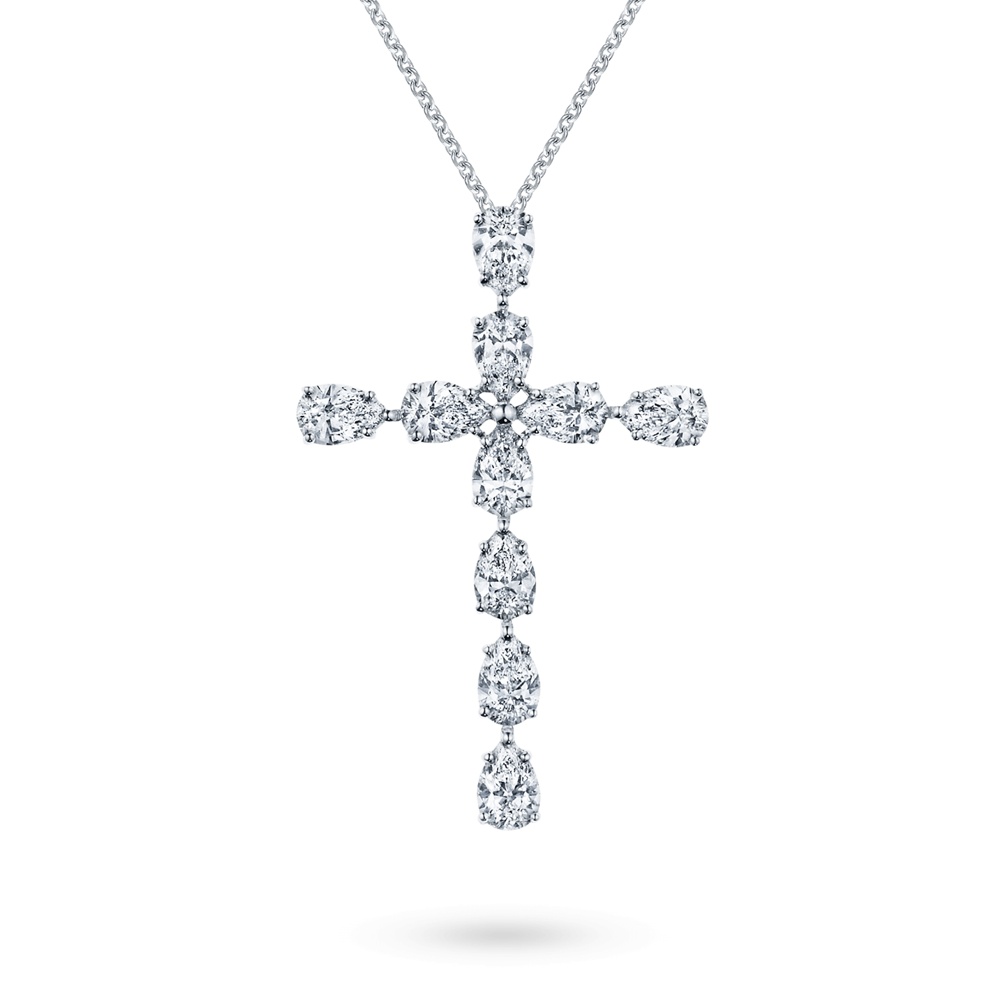 Diamond Rose Cross Necklace | The Gold Gods