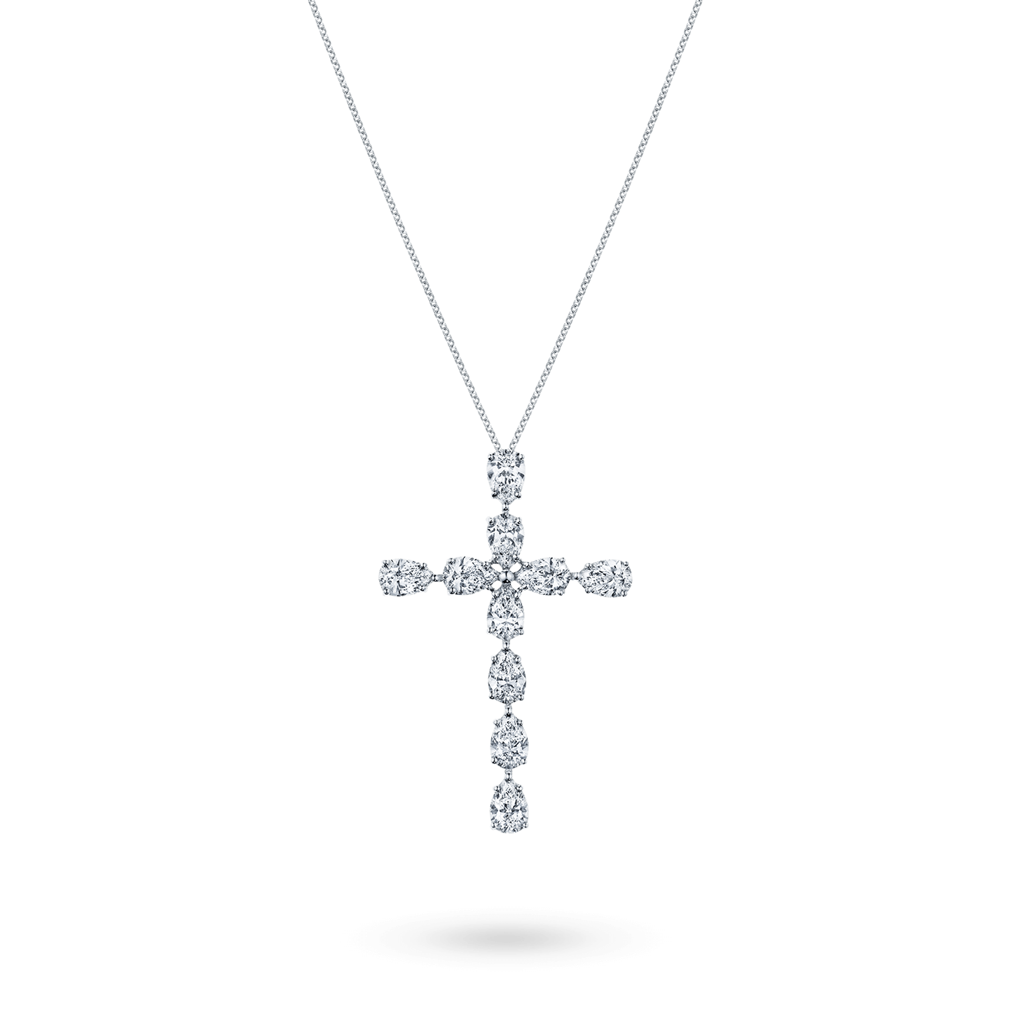 Symbols Pear-Shaped Diamond Cross Pendant, Product Image 2