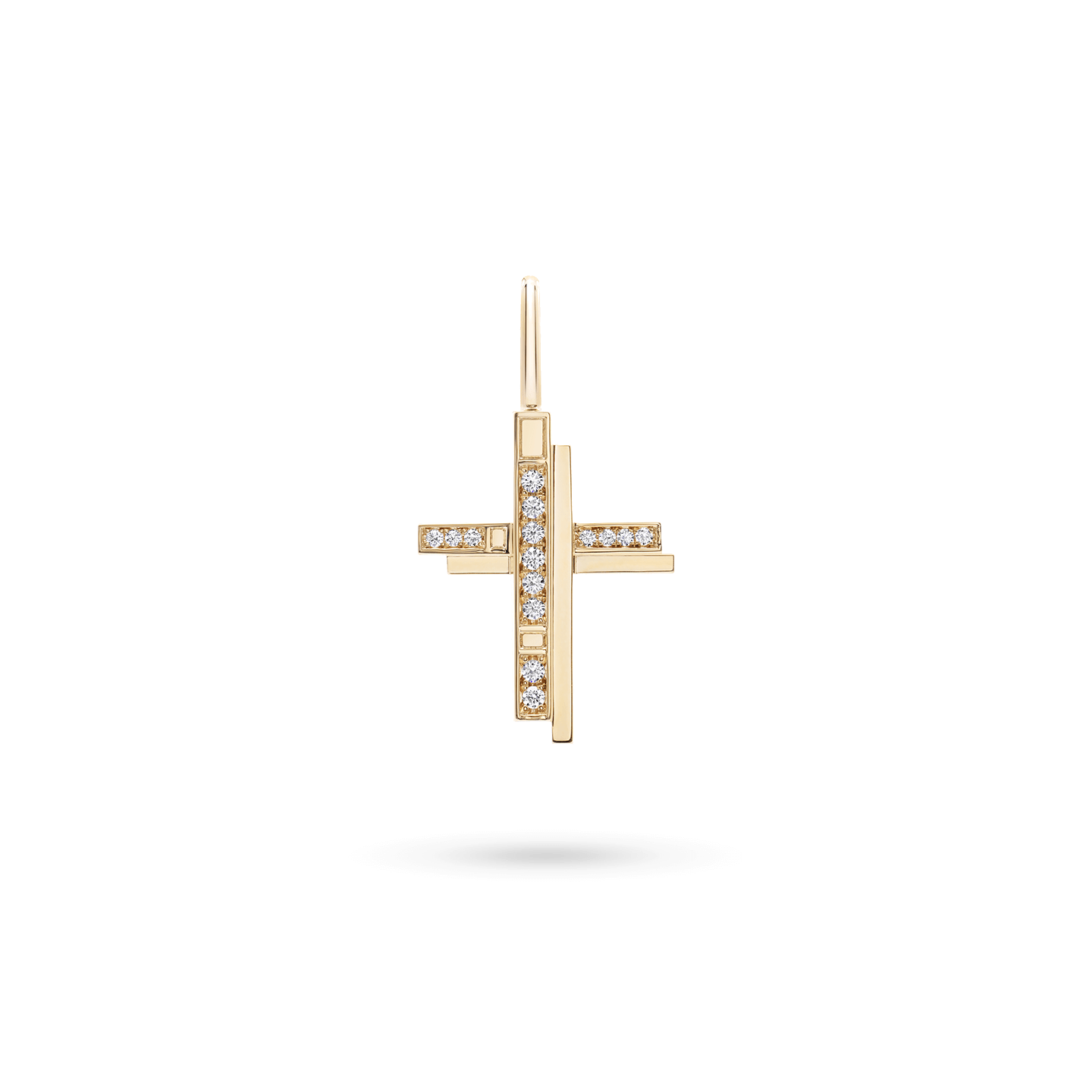 Traffic Cross Charm in Yellow Gold, Product Image 1