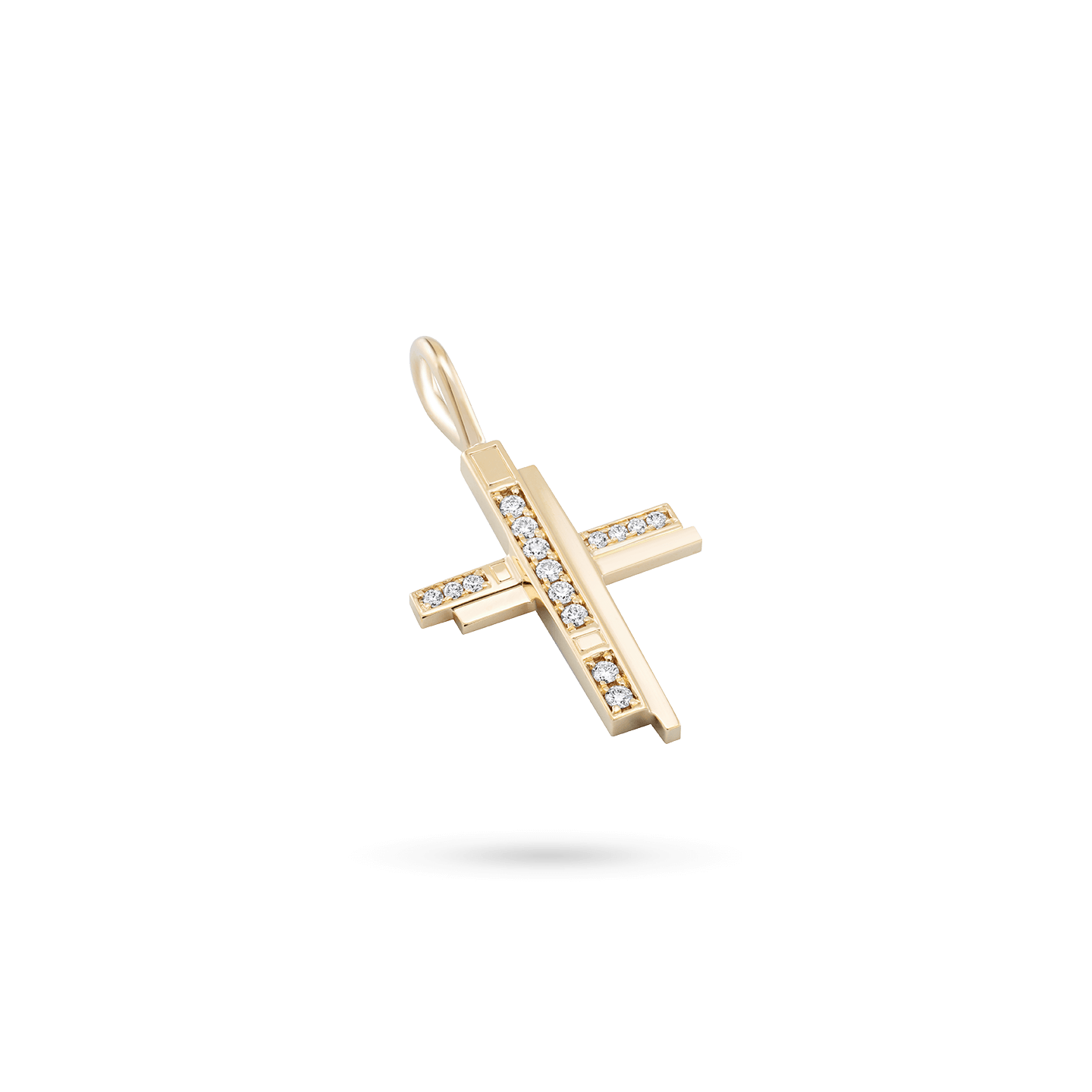 Traffic Cross Charm in Yellow Gold, Product Image 2